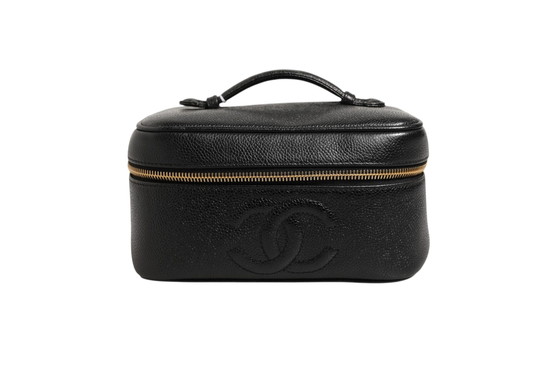 Trousse à maquillage Chanel noire et dorée