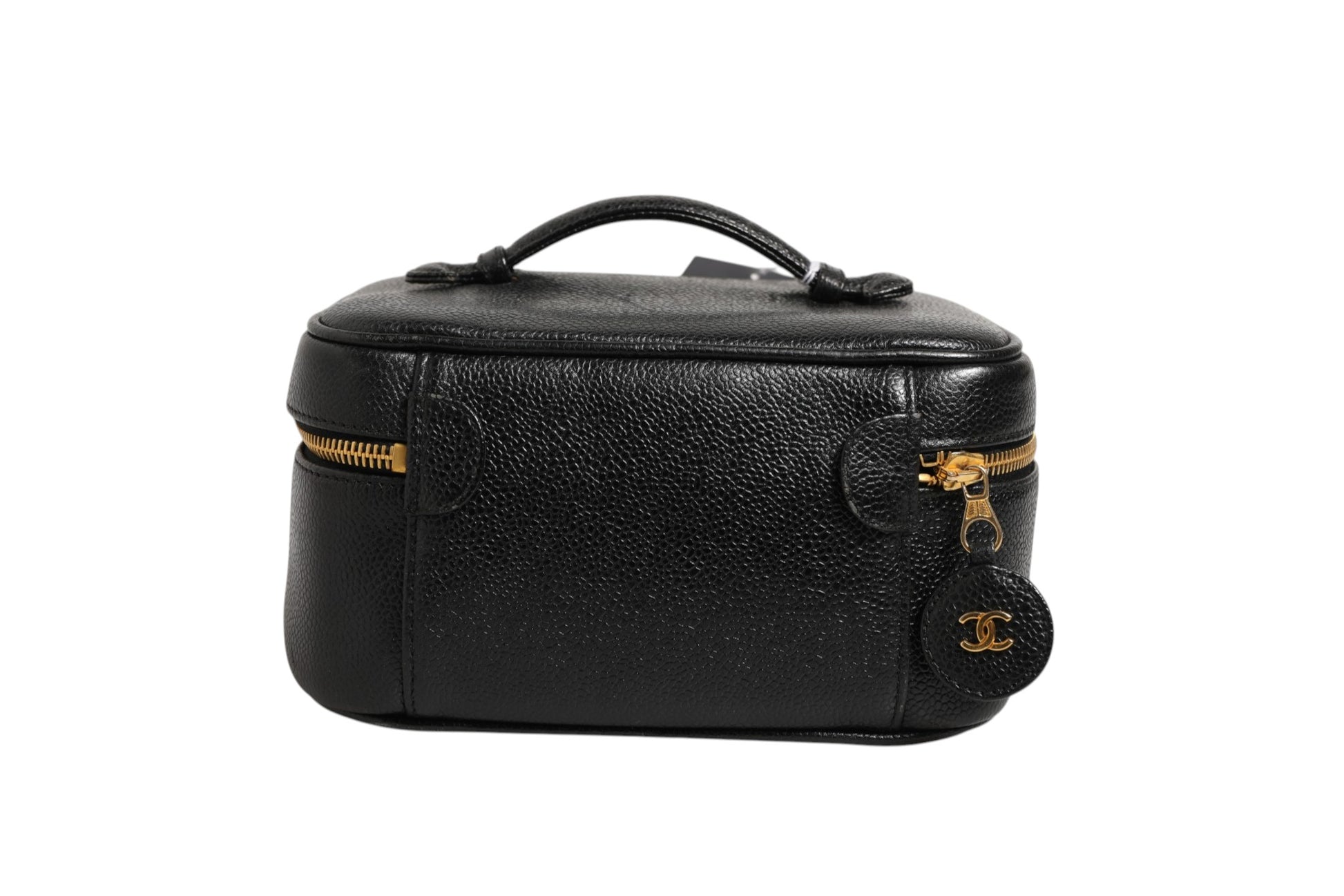 Trousse à maquillage Chanel noire et dorée