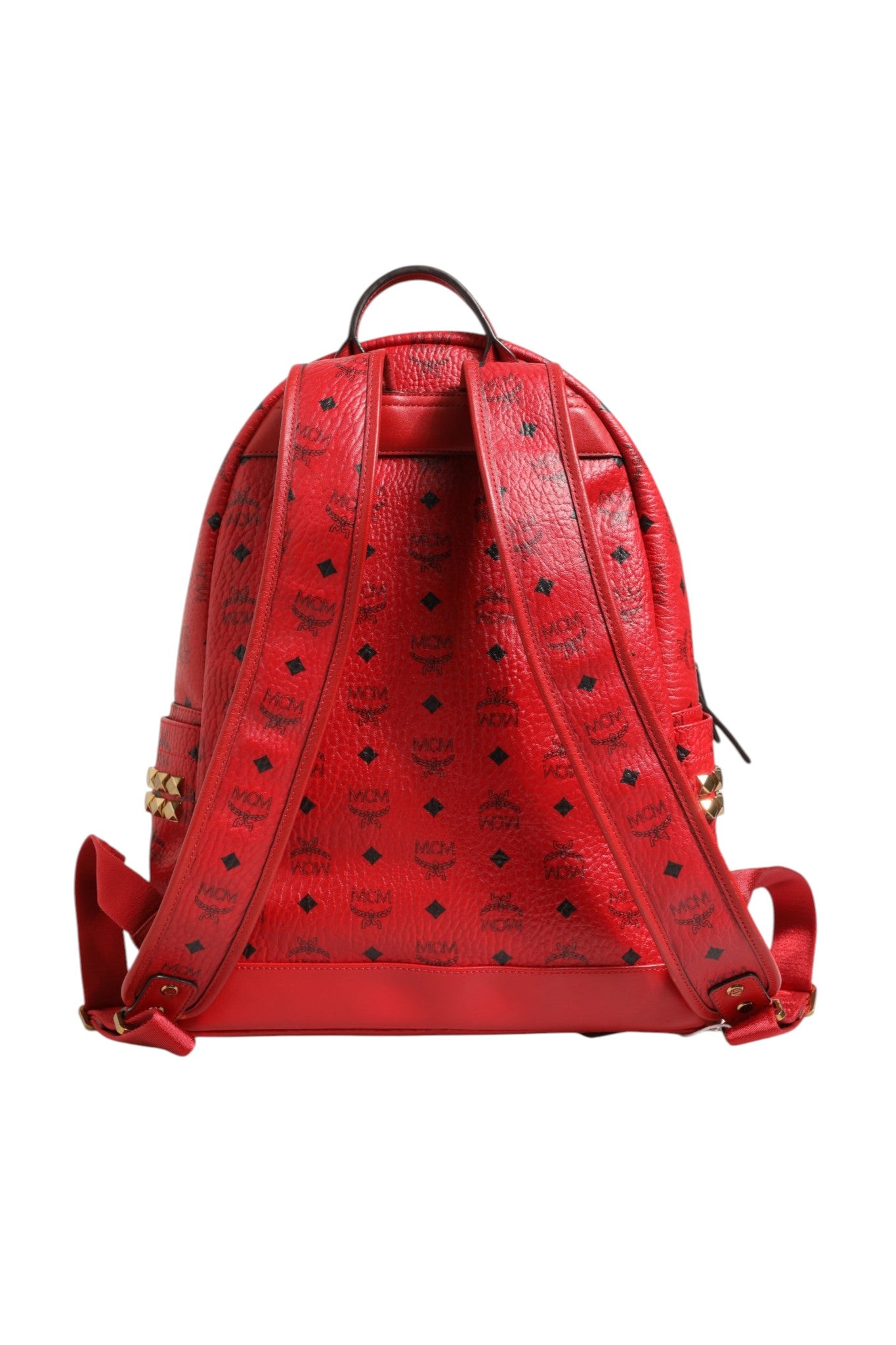 Sac à dos MCM Medium Stark Visetos clouté - Rouge