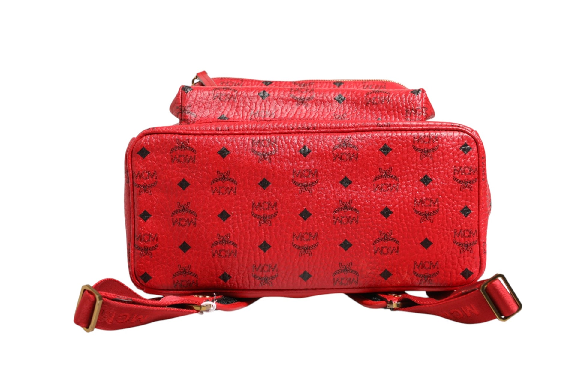 Sac à dos MCM Medium Stark Visetos clouté - Rouge