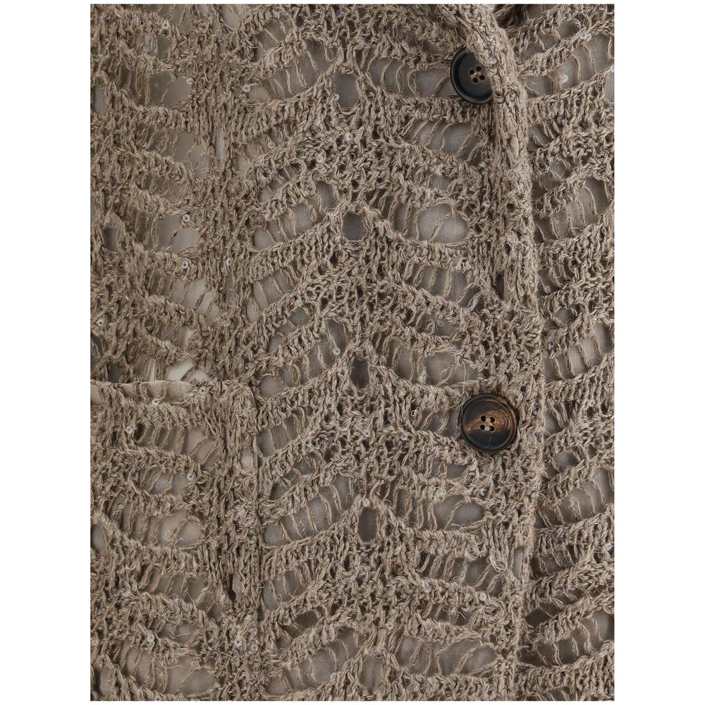 Brunello Cucinelli Brown Blazer for Women detail view