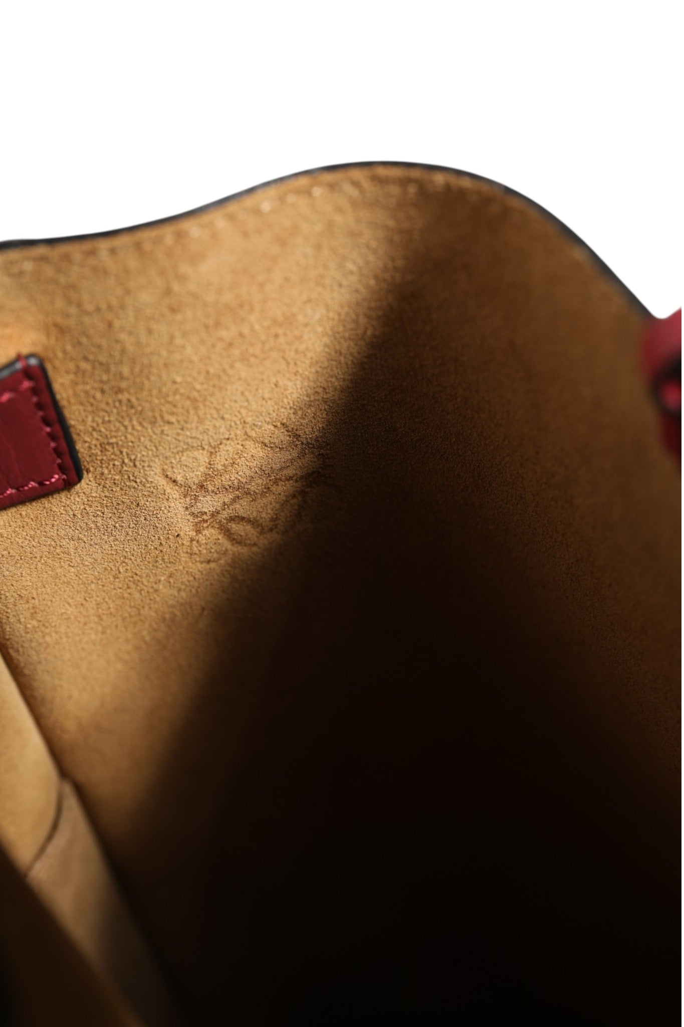Sac seau Loewe Gate en cuir framboise et vin