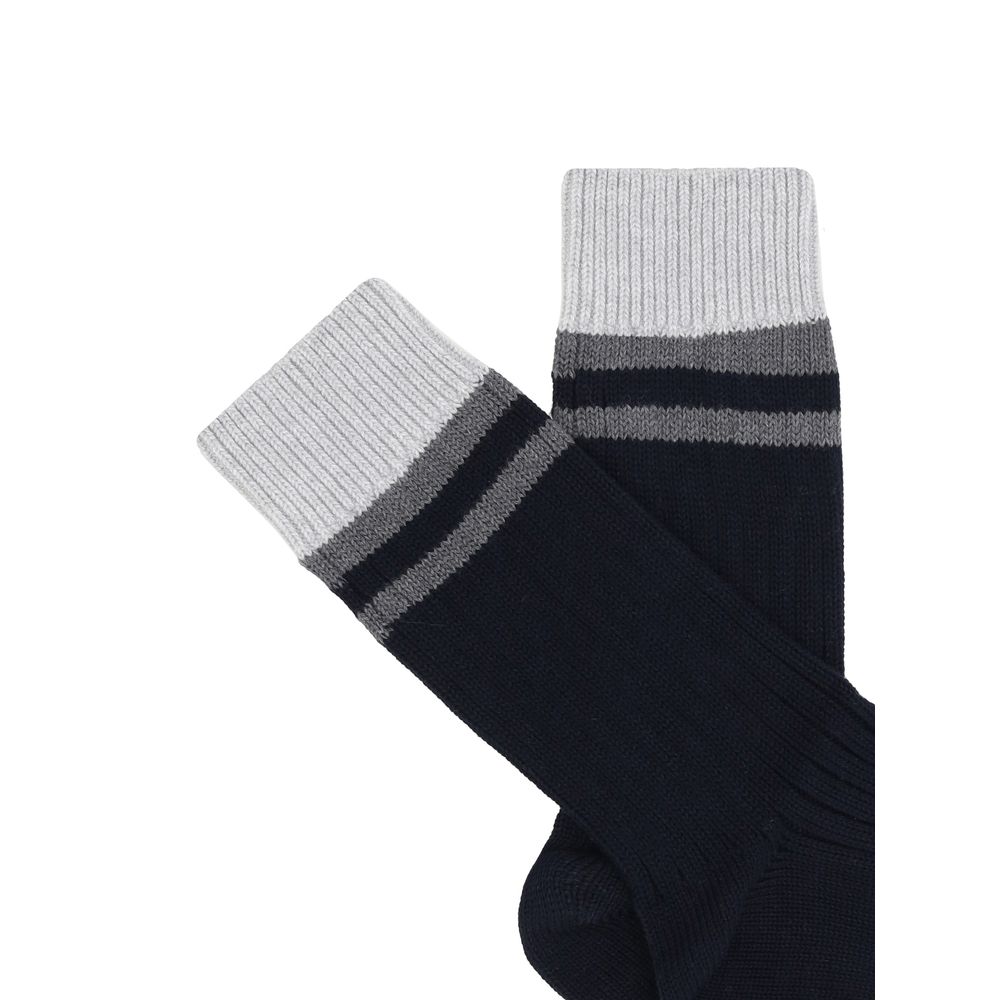 Chaussettes Brunello Cucinelli en Coton Noir