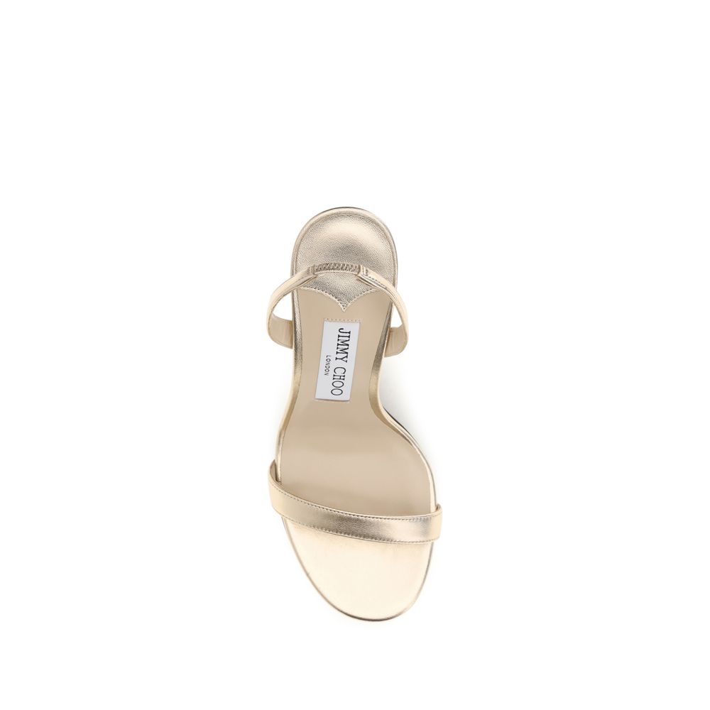 Jimmy Choo Gold Stiletto Heels for Women side view