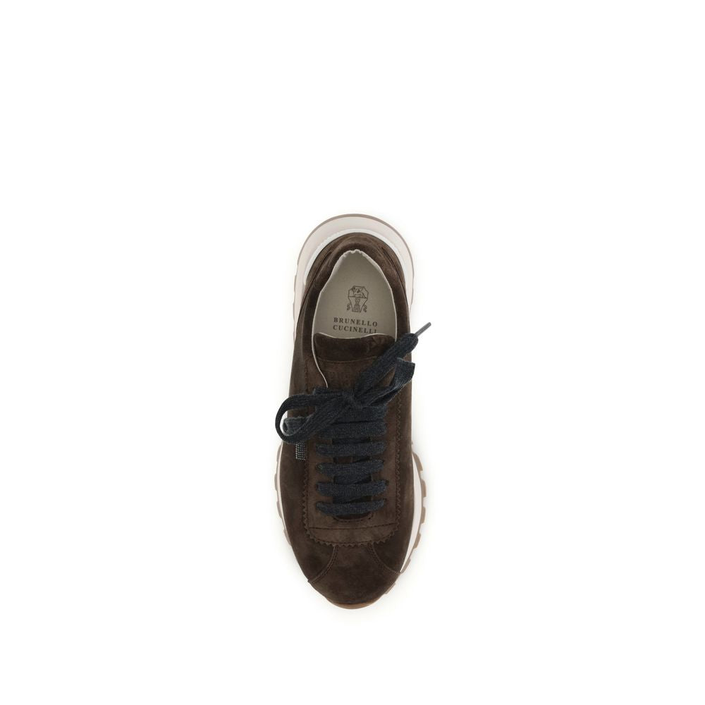 Brunello Cucinelli Brown Athletic Sneakers for Women side view