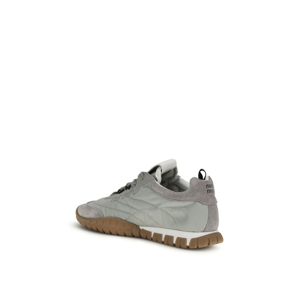 Baskets de sport Miu Miu en polyamide recyclé gris