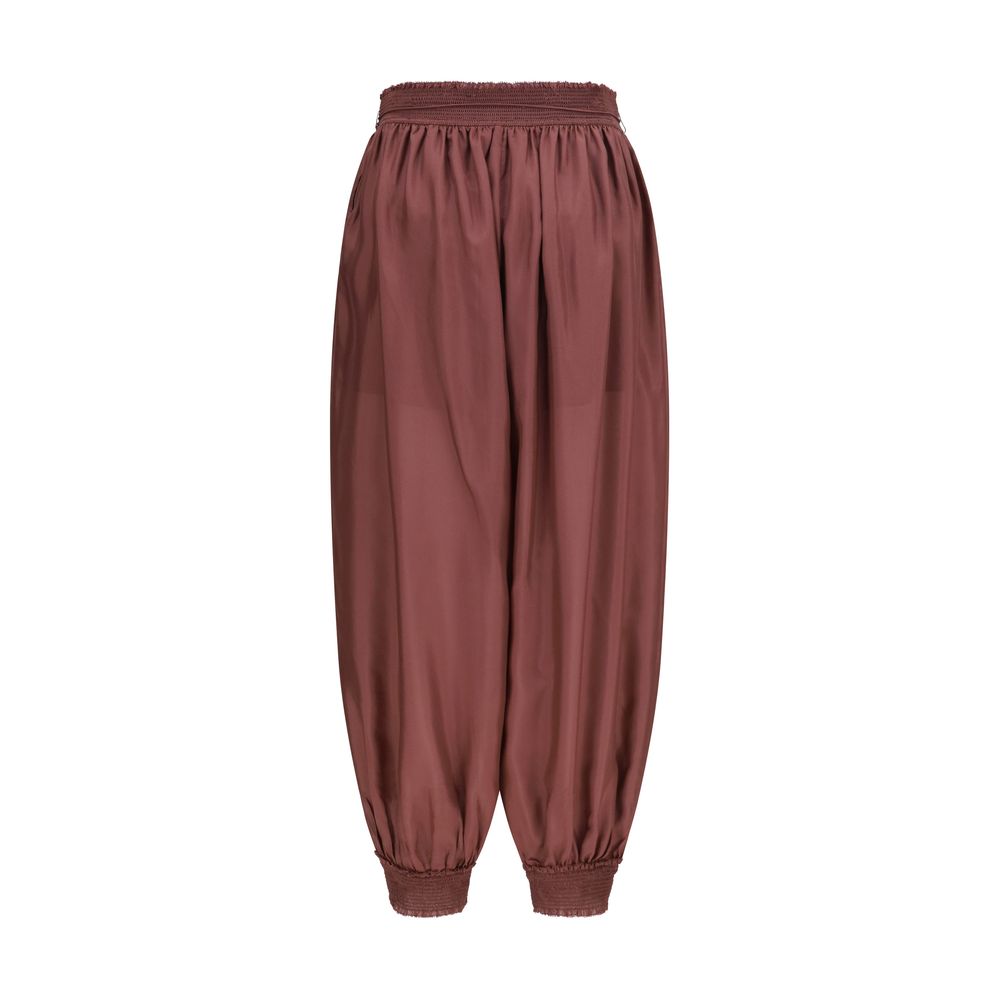 Pantalon décontracté en soie Zimmermann Bordeaux