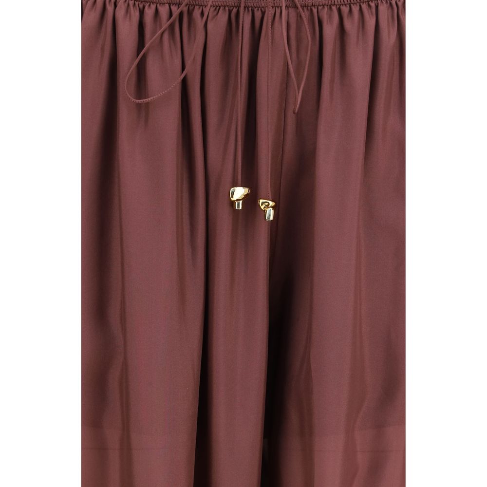 Pantalon décontracté en soie Zimmermann Bordeaux