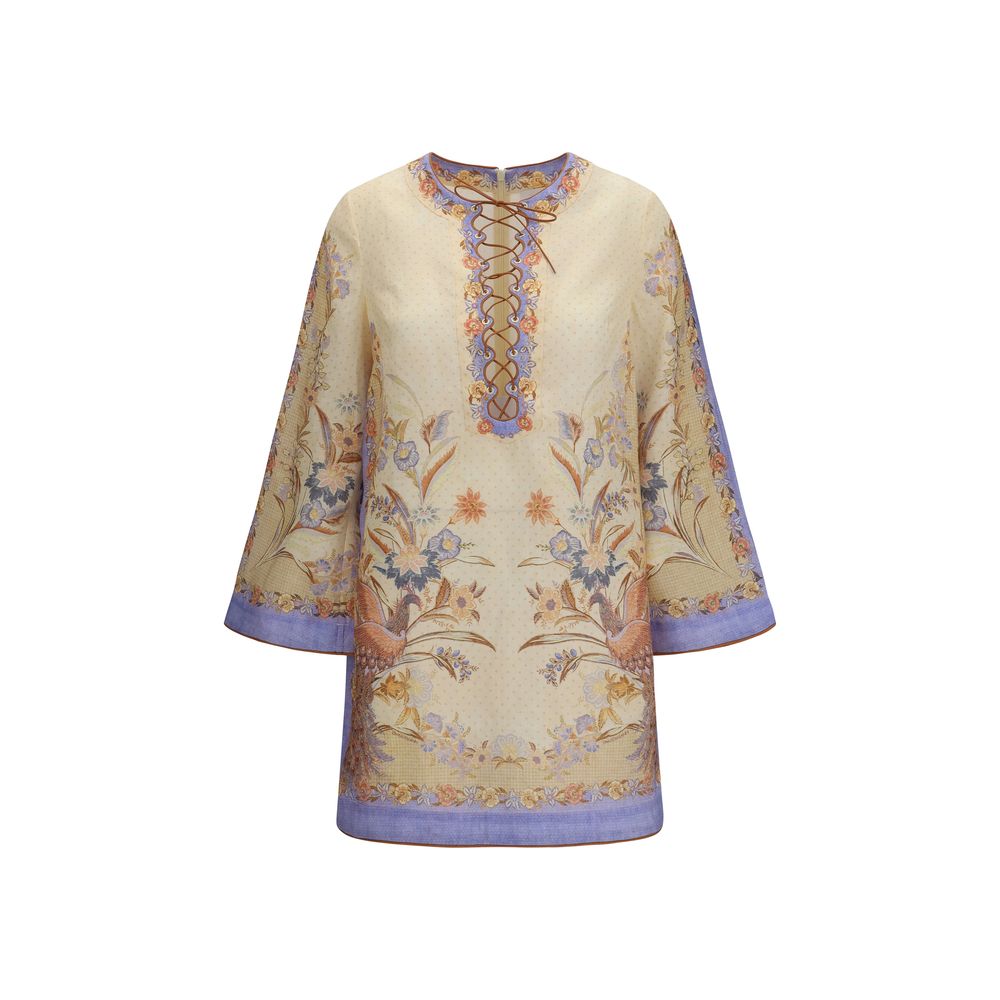 Robe décontractée en lin multicolore Zimmermann