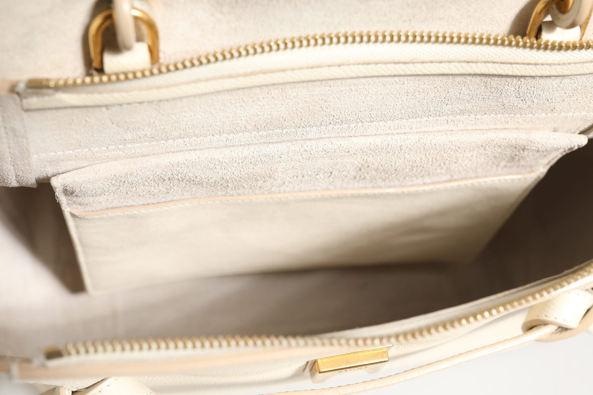 Sac Céline Nano Belt en veau grainé craie