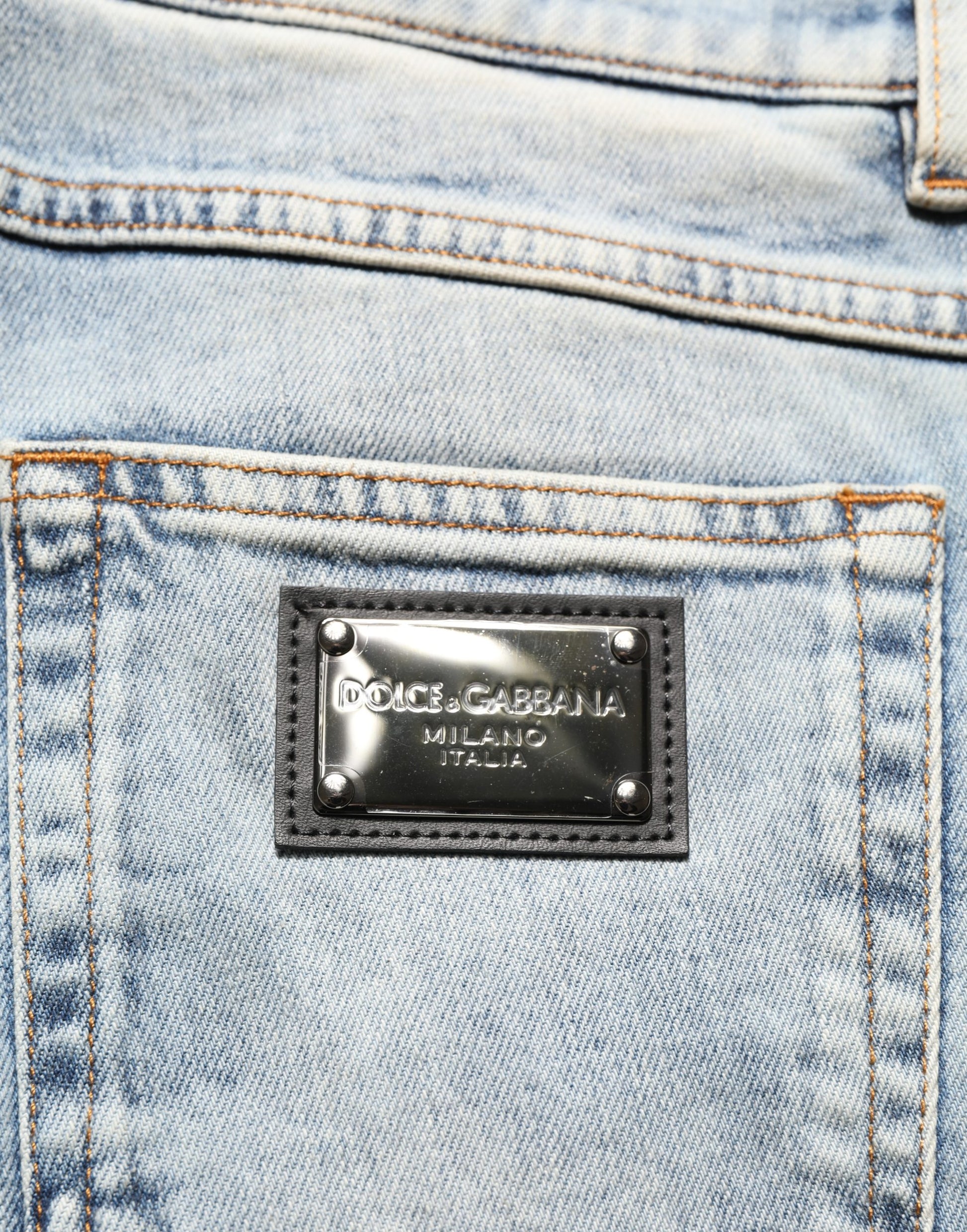 Dolce & Gabbana Blue Skinny Jeans for Men additional view