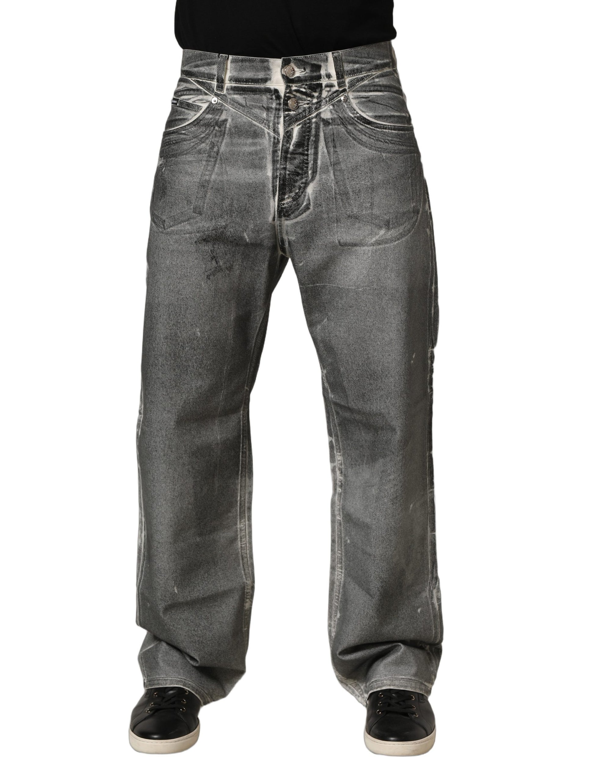 Dolce & Gabbana Grey Straight Leg Jeans for Men alternate view