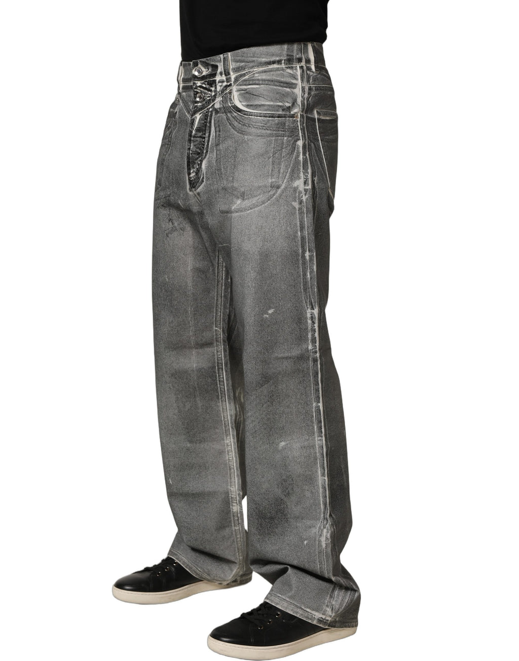 Dolce & Gabbana Grey Straight Leg Jeans for Men detail view