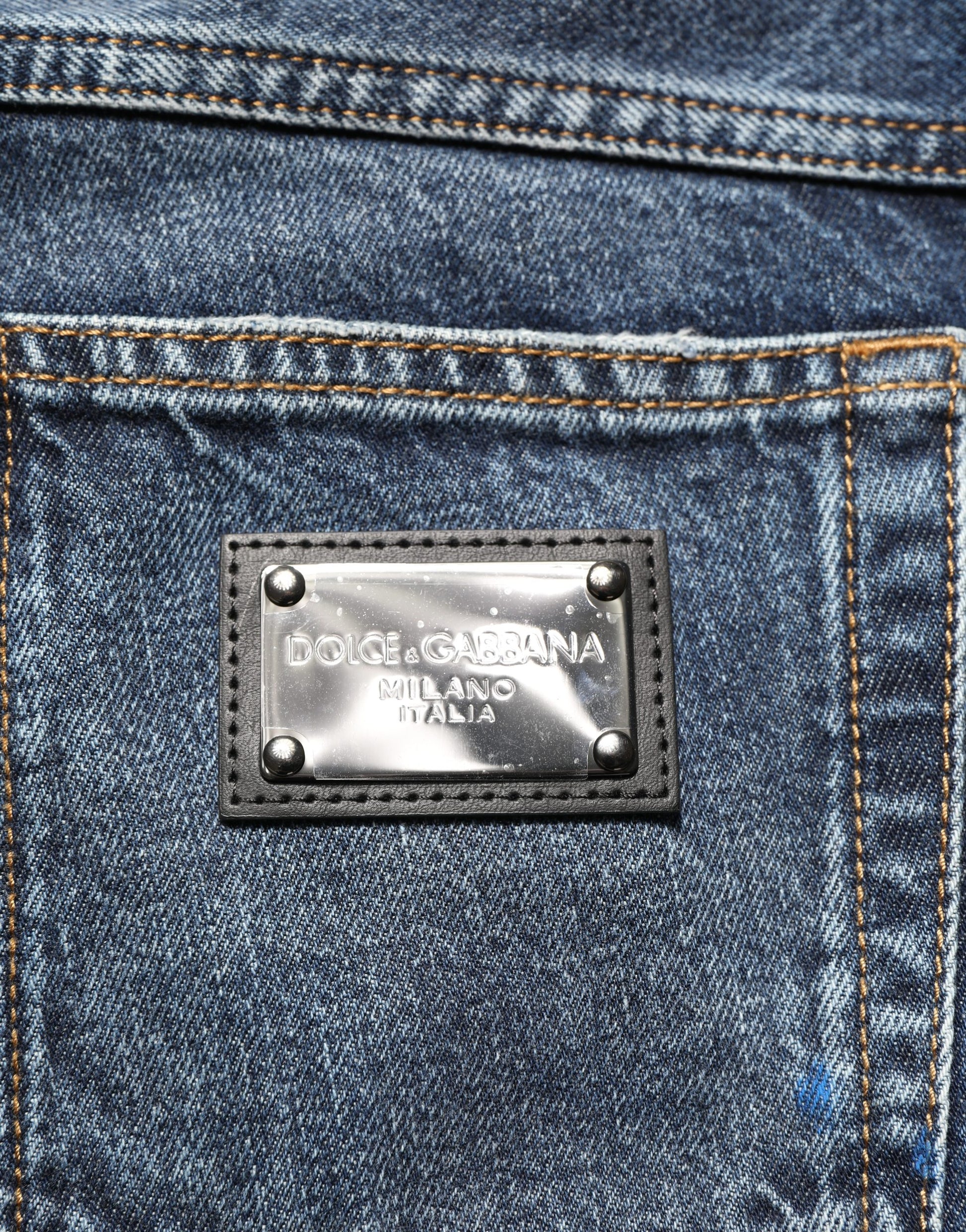 Dolce & Gabbana Blue Straight Leg Jeans for Men additional view