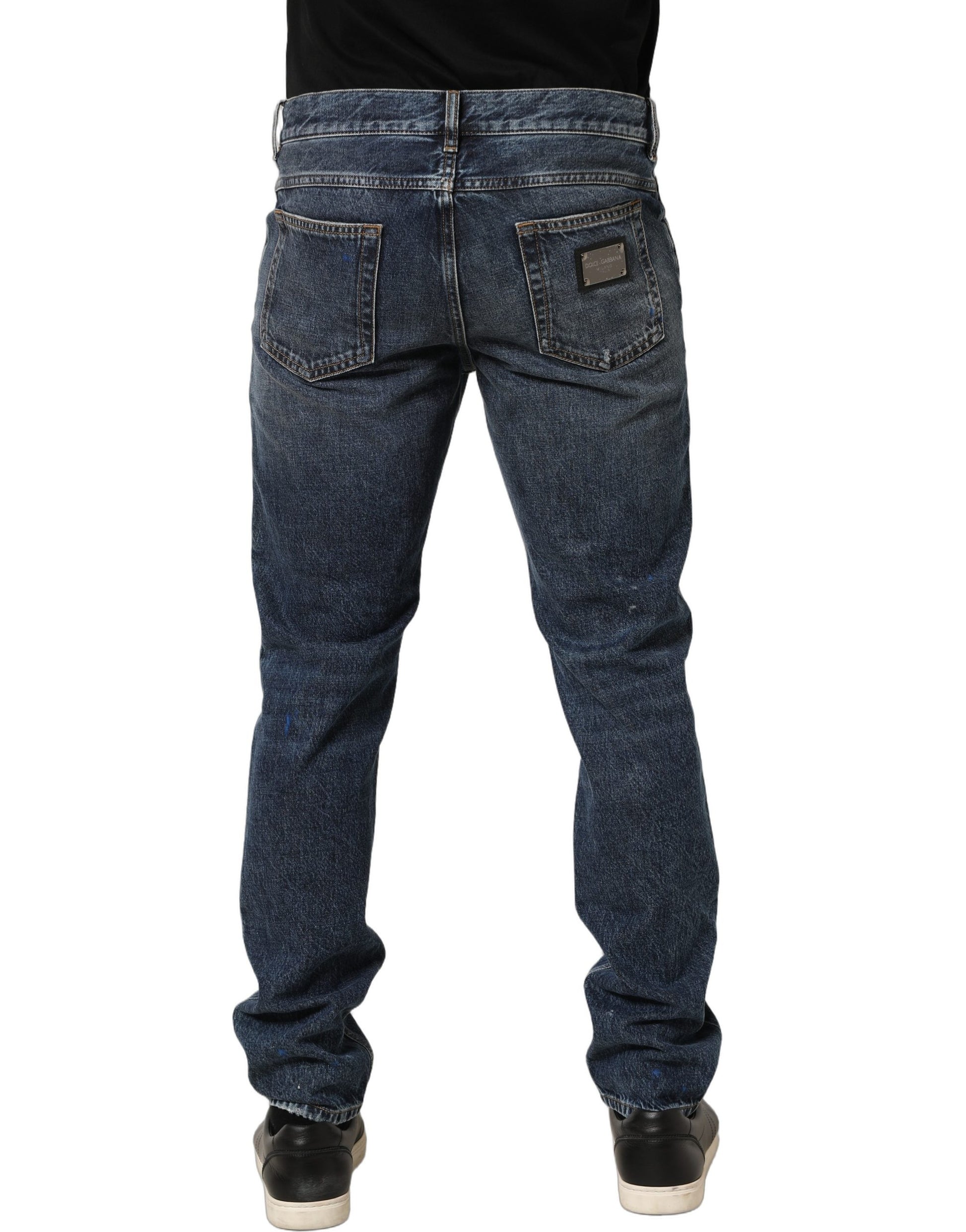 Dolce & Gabbana Blue Straight Leg Jeans for Men side view