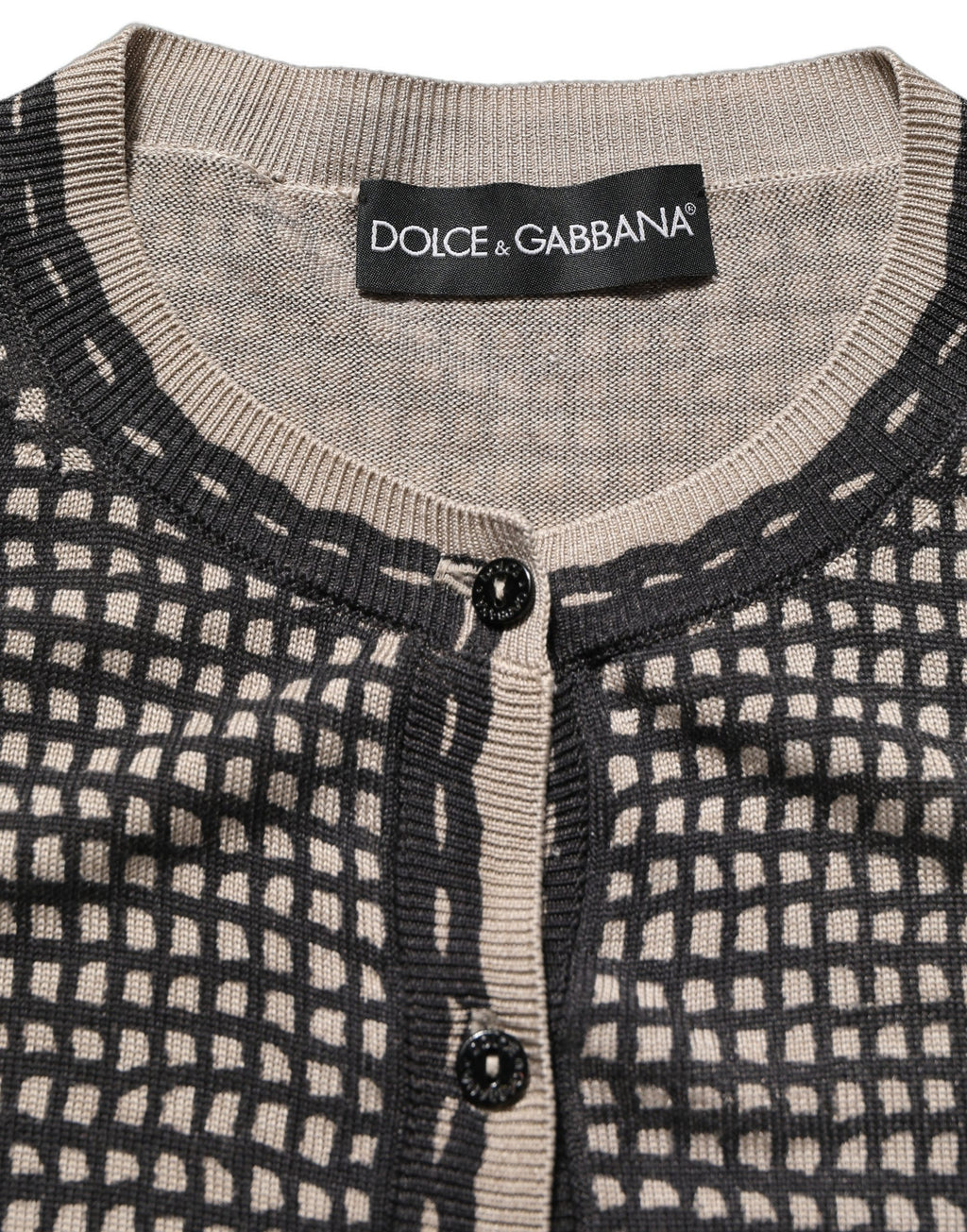 Cardigan en dentelle noire à fleurs et à boutons Dolce & Gabbana