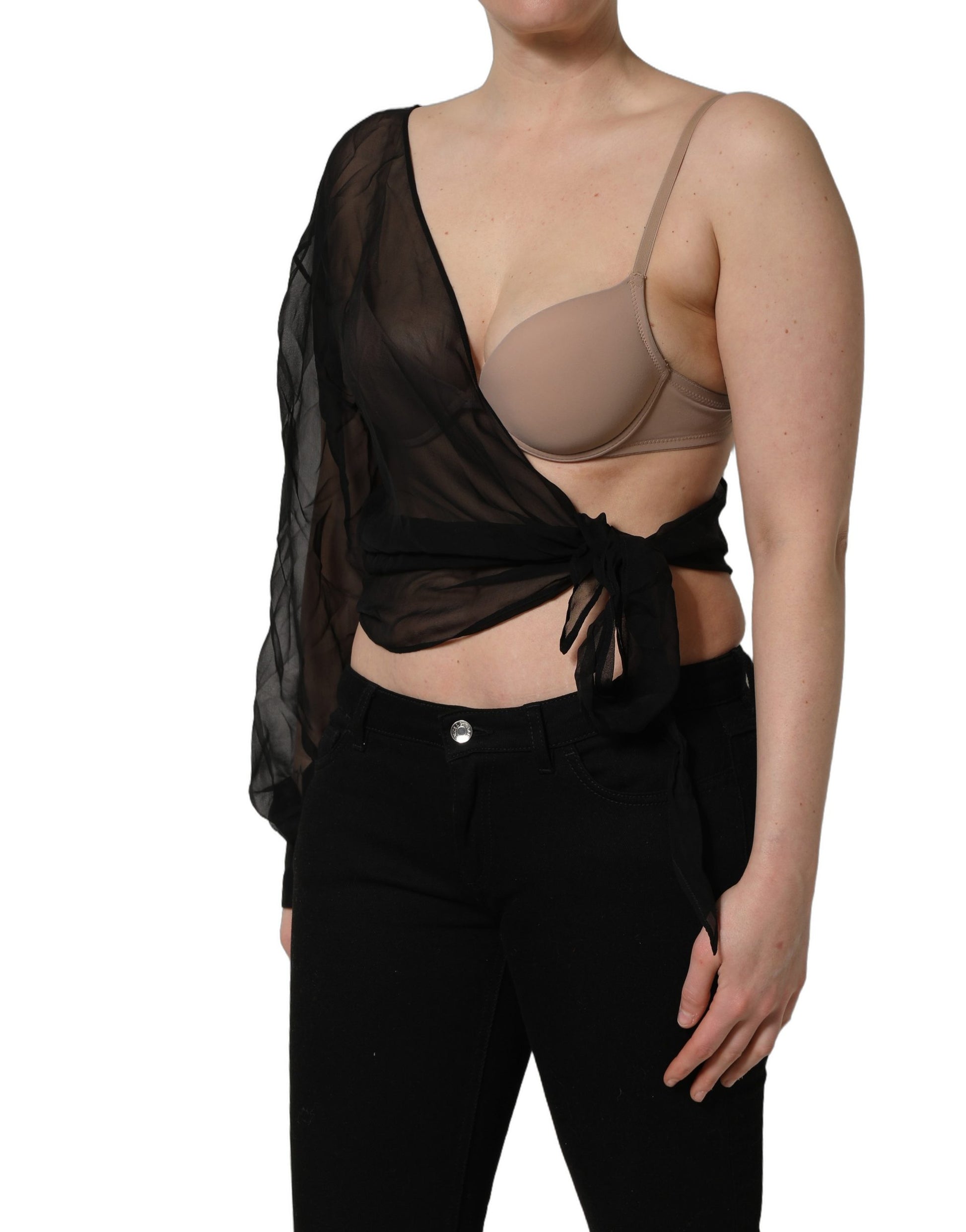 Dolce & Gabbana Black Sleeveless T-Shirt for Women side view