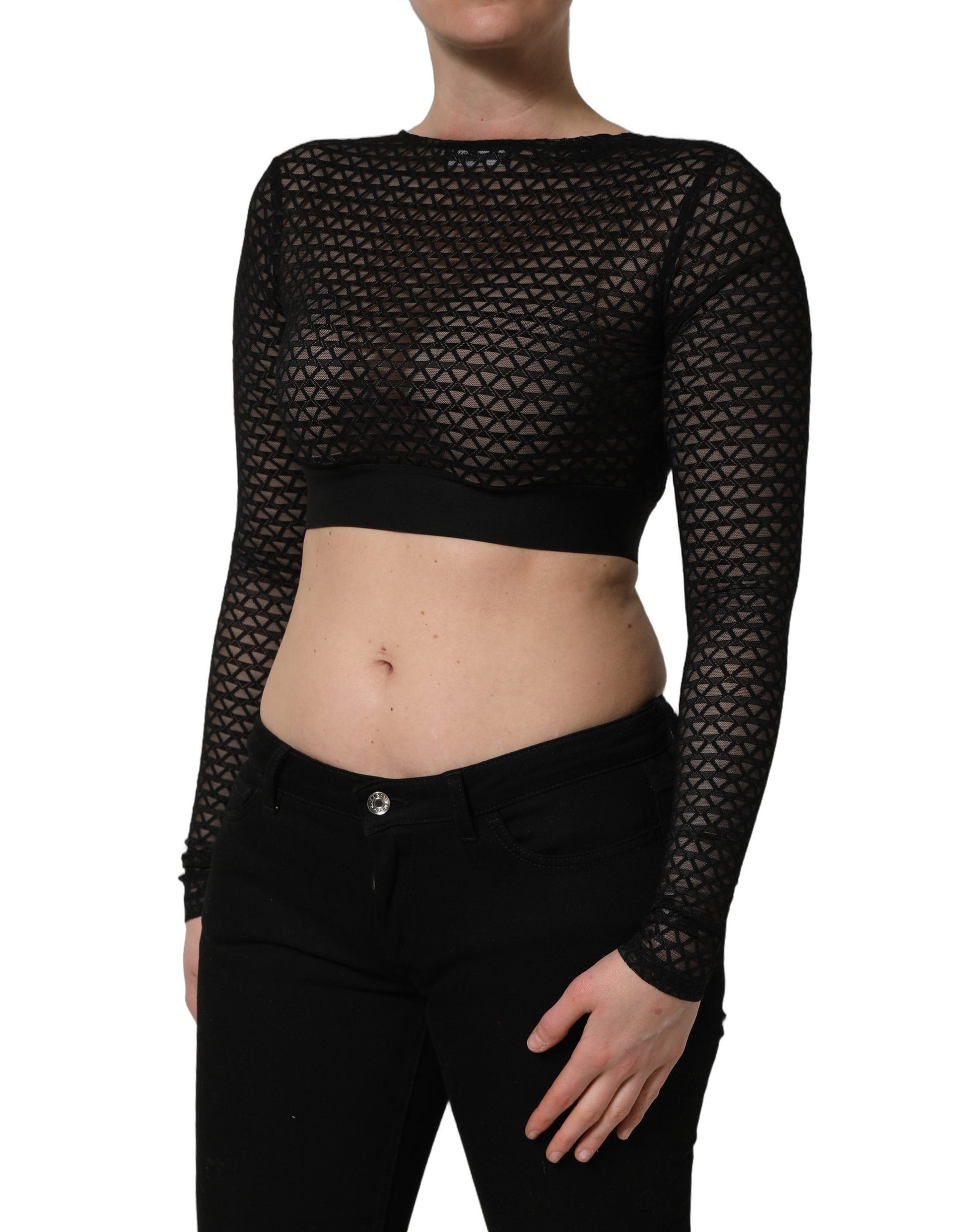 Dolce & Gabbana Black Long Sleeve T-Shirt for Women detail view