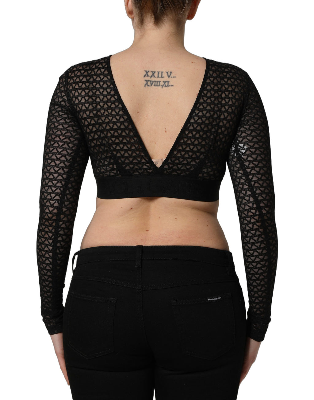 Dolce & Gabbana Black Long Sleeve T-Shirt for Women side view
