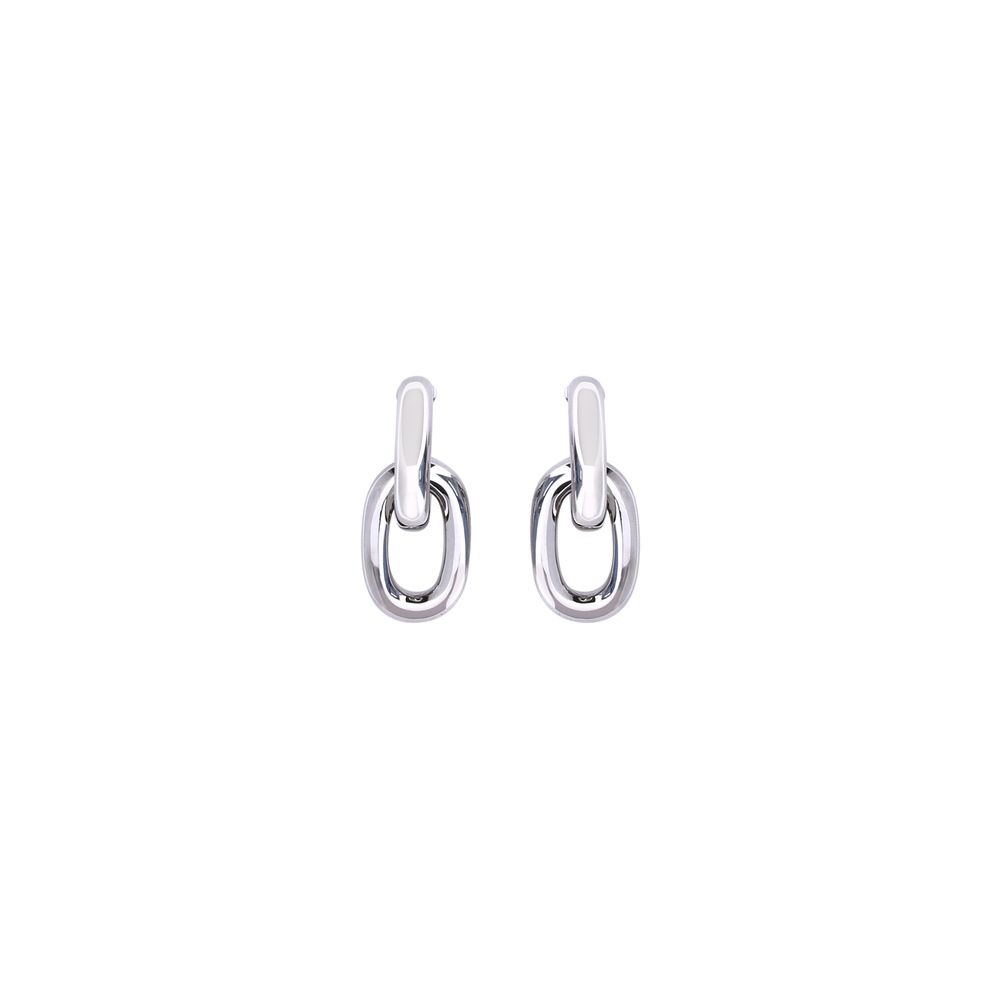 Boucles d'oreilles en résine argentée Rabanne