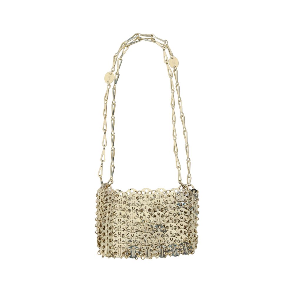 Sac à bandoulière bicolore en laiton Rabanne