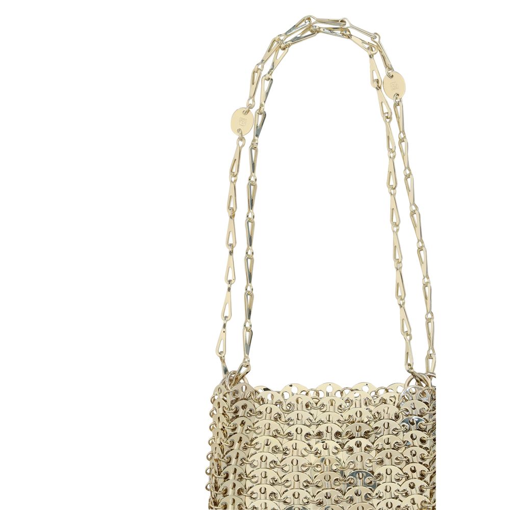 Sac à bandoulière bicolore en laiton Rabanne