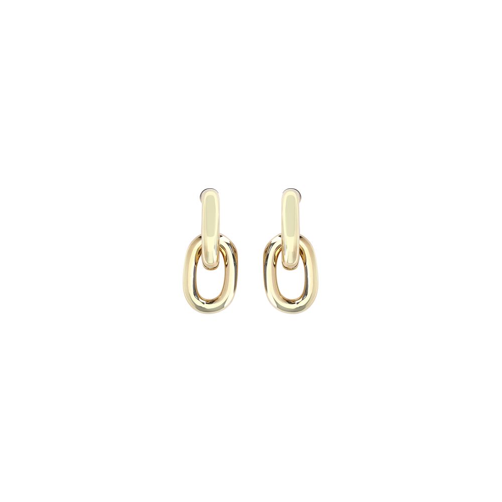 Boucles d'oreilles Rabanne en résine dorée