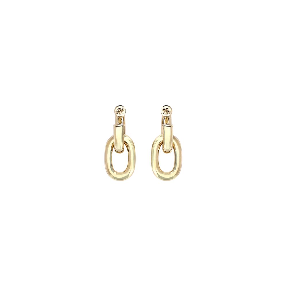 Boucles d'oreilles Rabanne en résine dorée