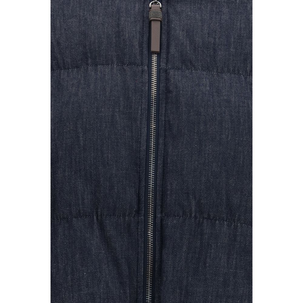 Brunello Cucinelli Blue Shell Jacket for Women detail view