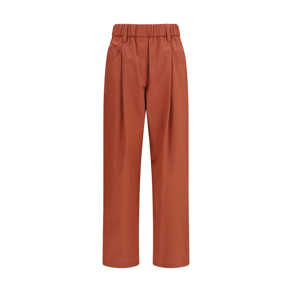Pantalon décontracté Brunello Cucinelli en coton orange