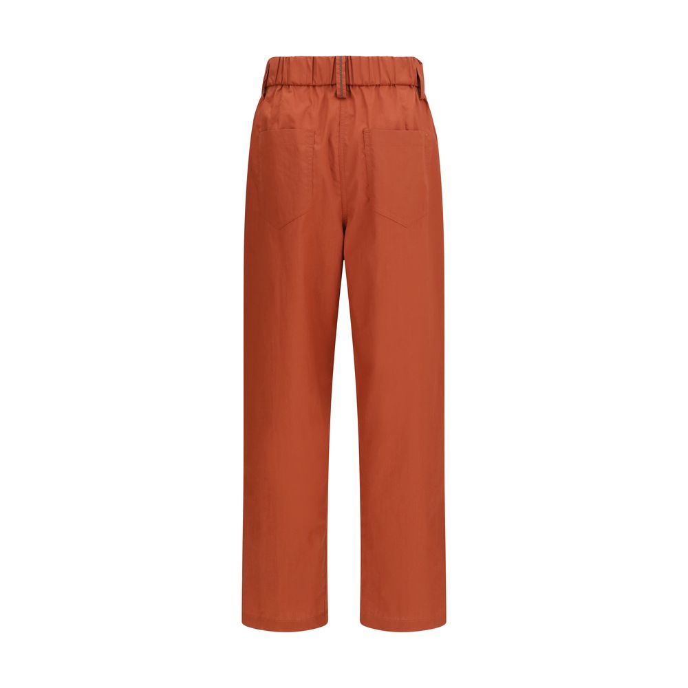 Pantalon décontracté Brunello Cucinelli en coton orange