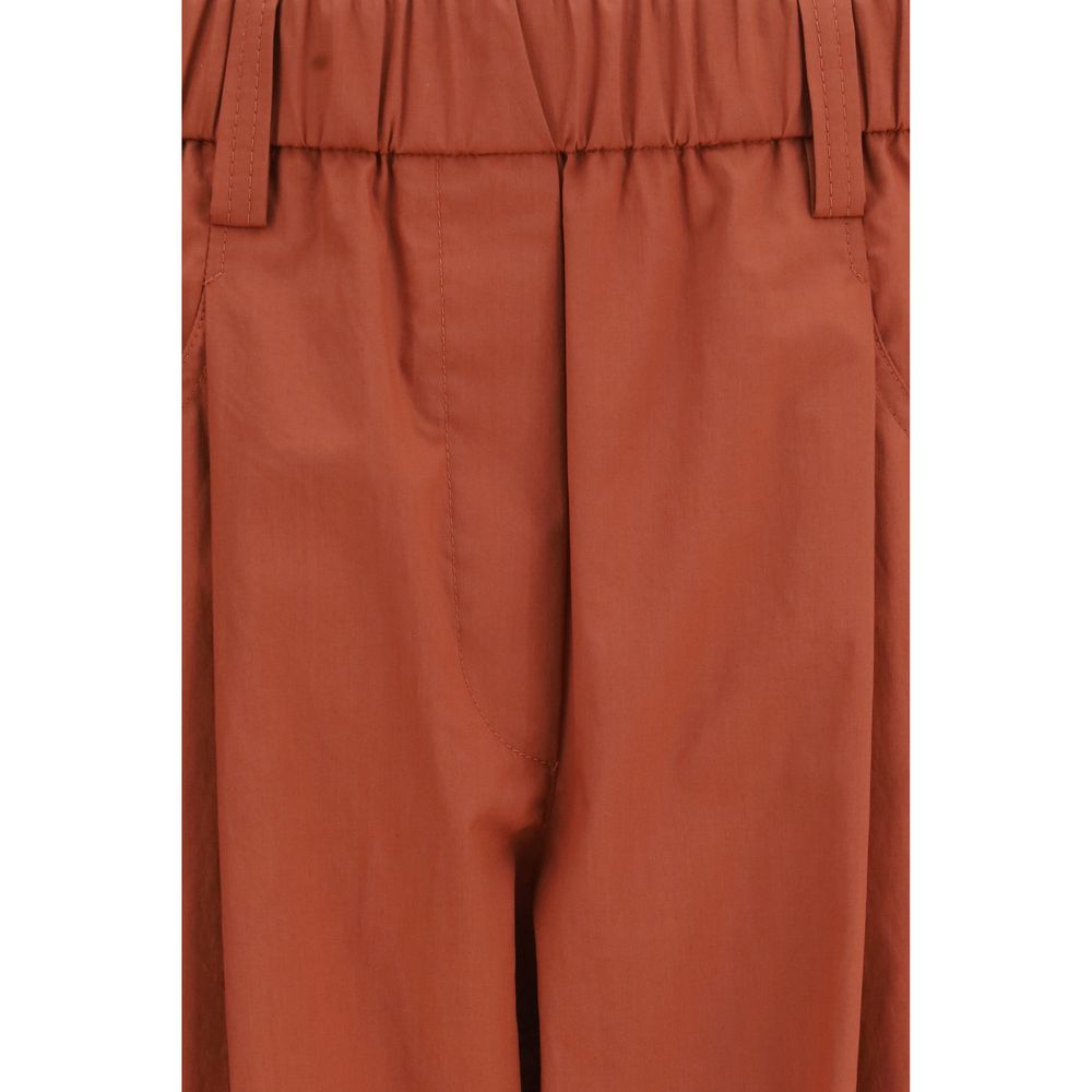 Pantalon décontracté Brunello Cucinelli en coton orange