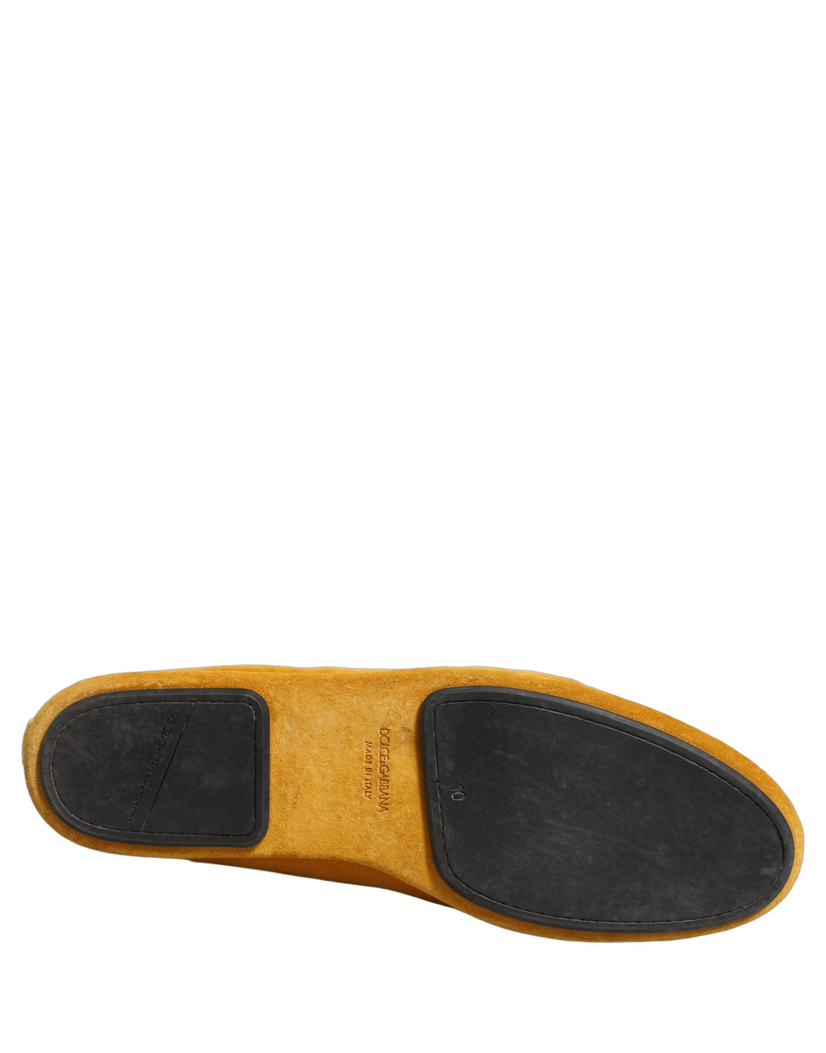 Dolce & Gabbana Gelbe Samt-Loafer mit Kronenstickerei