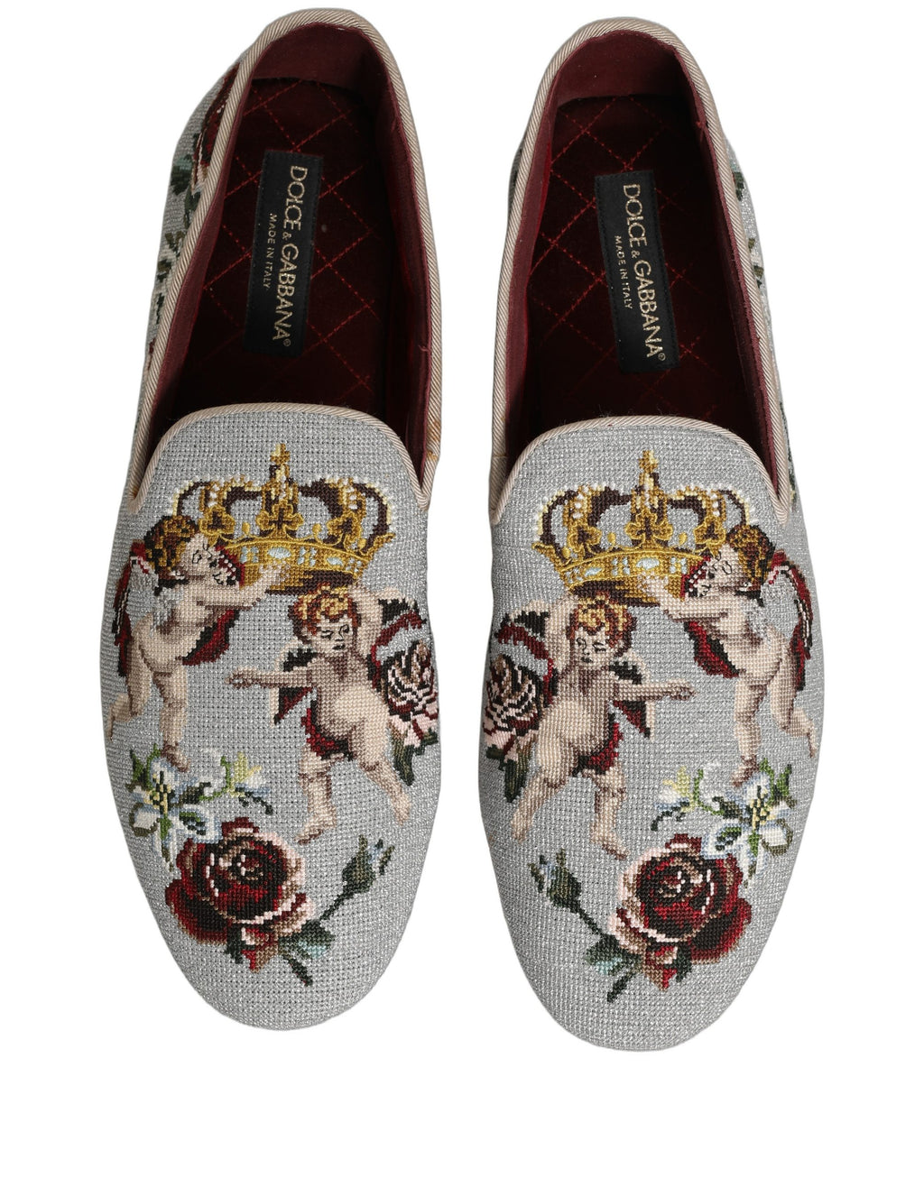 Dolce & Gabbana Grey Slip On Loafers for Men side view