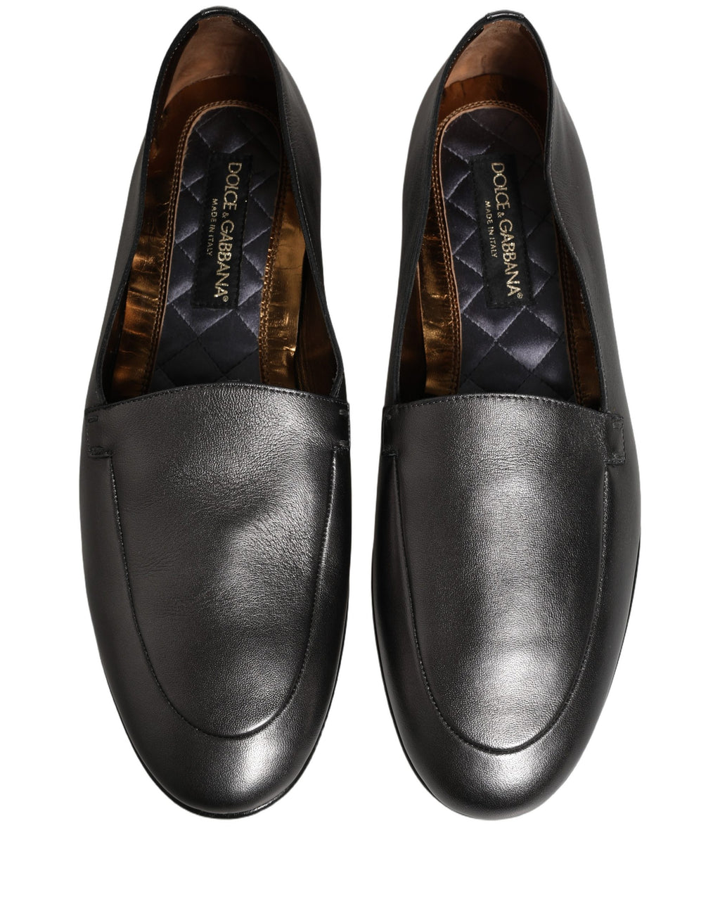 Dolce & Gabbana Silver Slip On Loafers for Men side view