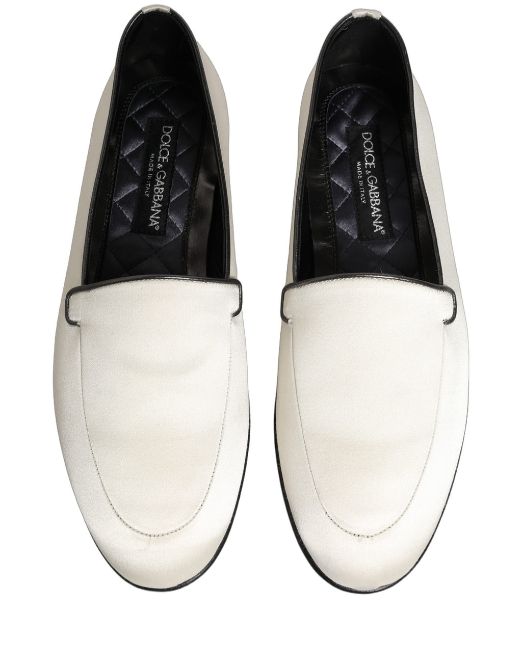 Dolce & Gabbana White Slip On Loafers for Men side view