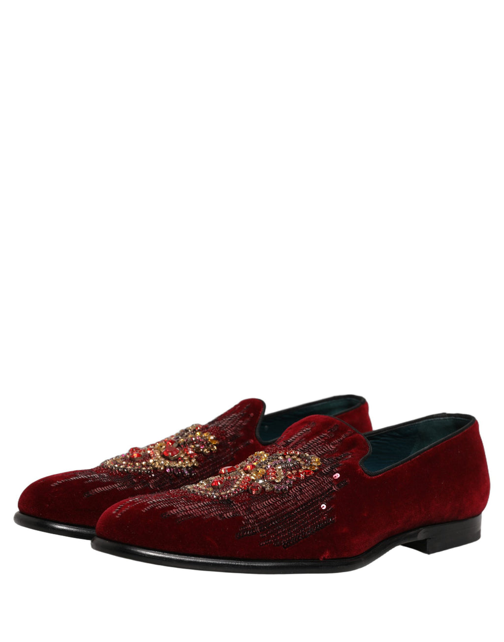 Chaussures mocassins Dolce & Gabbana ornés de pierres précieuses et de sequins marron