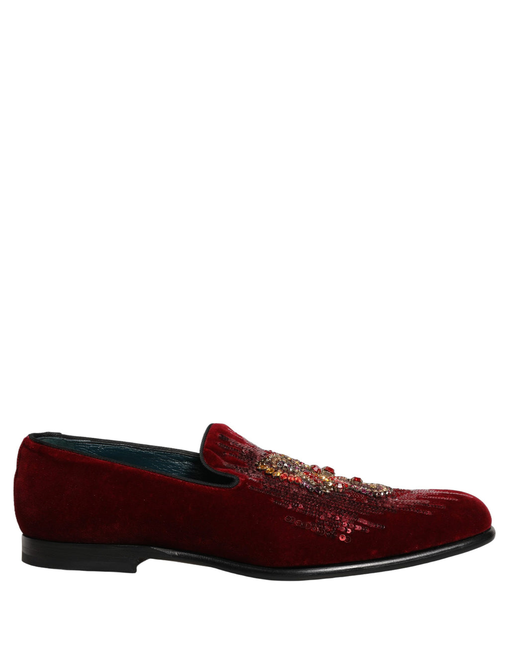 Chaussures mocassins Dolce & Gabbana ornés de pierres précieuses et de sequins marron