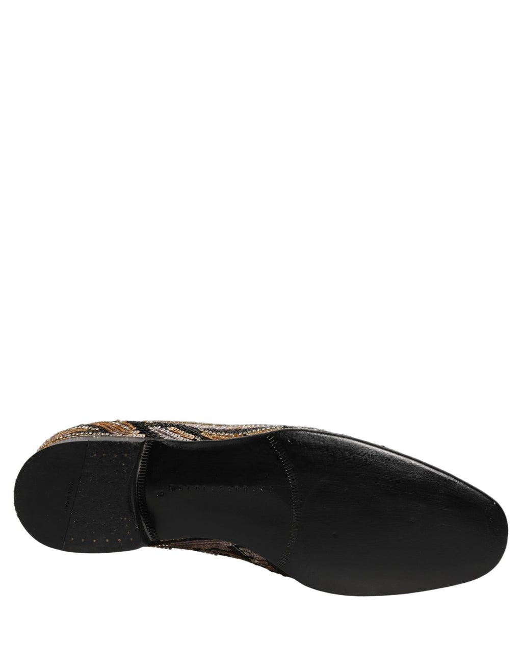 Chaussures mocassins Dolce & Gabbana ornées de paillettes à rayures dorées