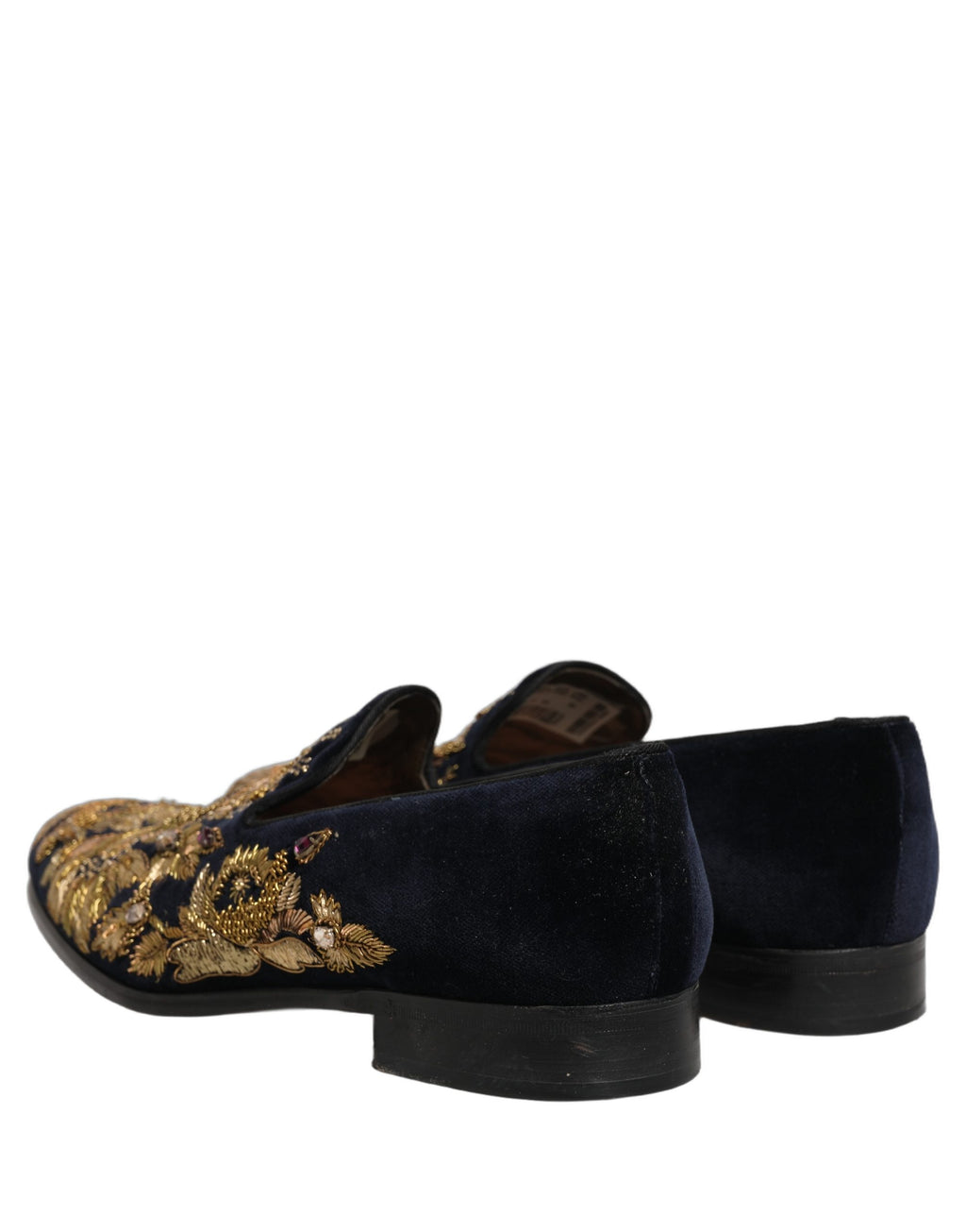 Chaussures mocassins Dolce & Gabbana noires à broderies dorées