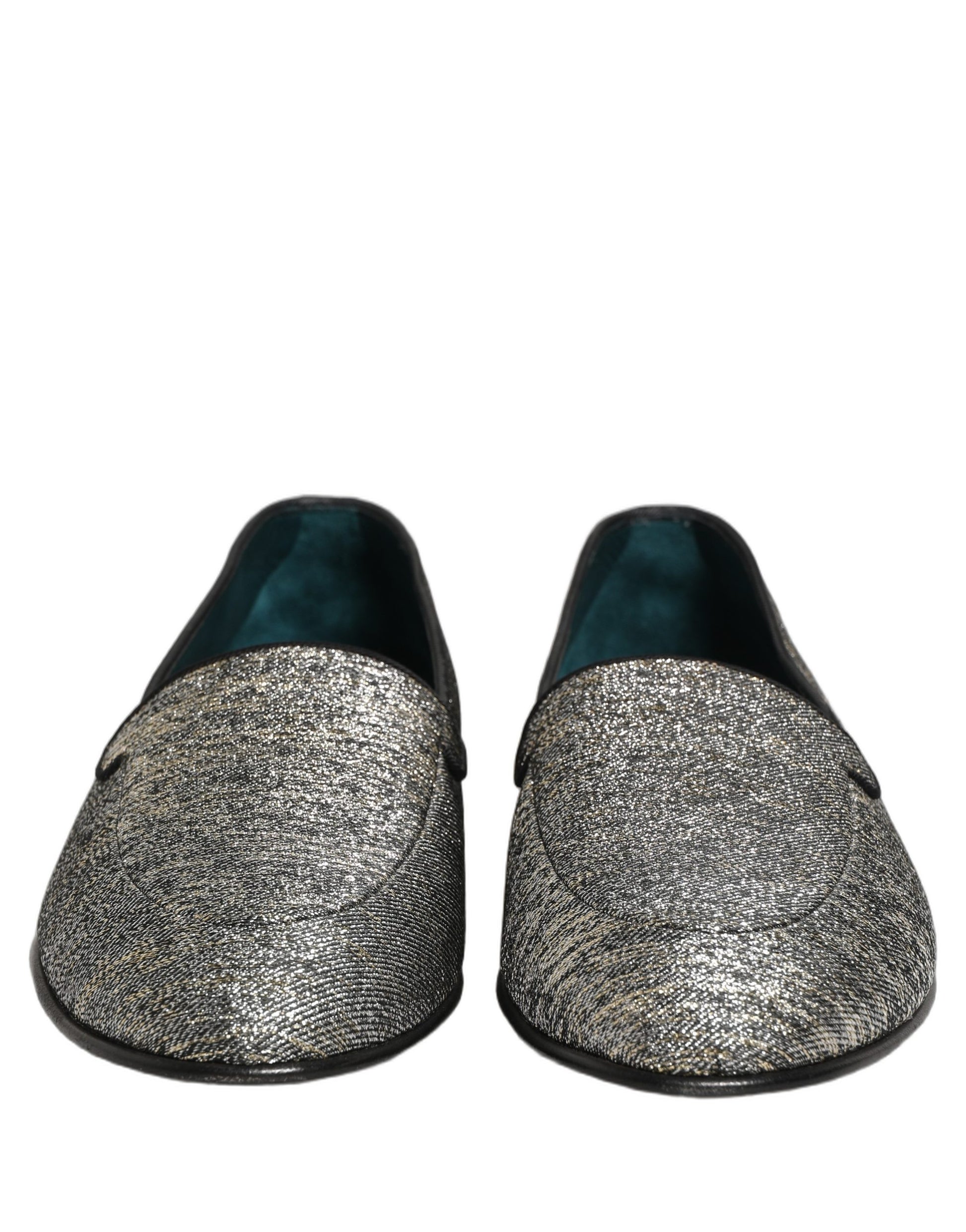 Mocassins de soirée Dolce & Gabbana gris en lurex à paillettes pour homme