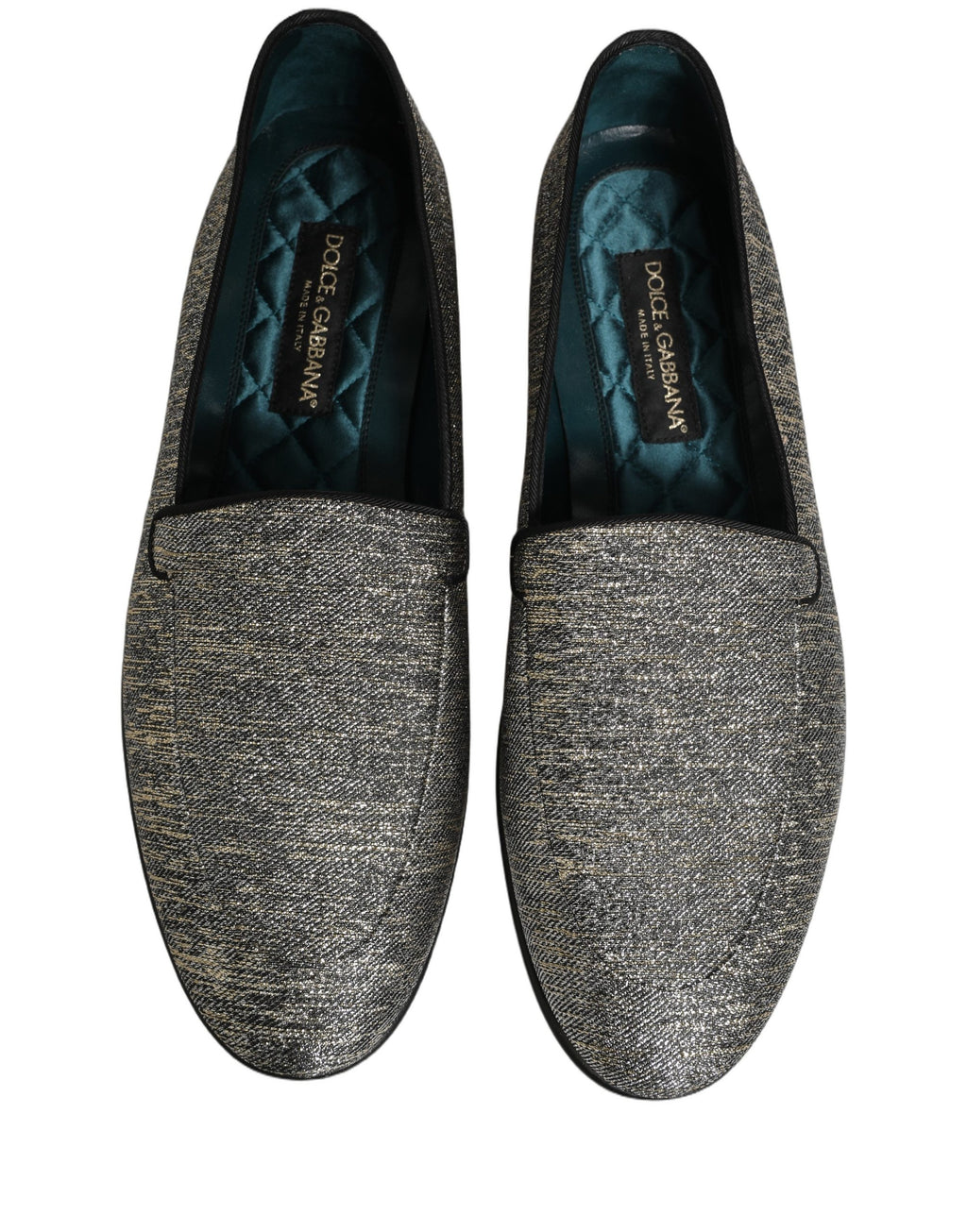 Mocassins de soirée Dolce & Gabbana gris en lurex à paillettes pour homme