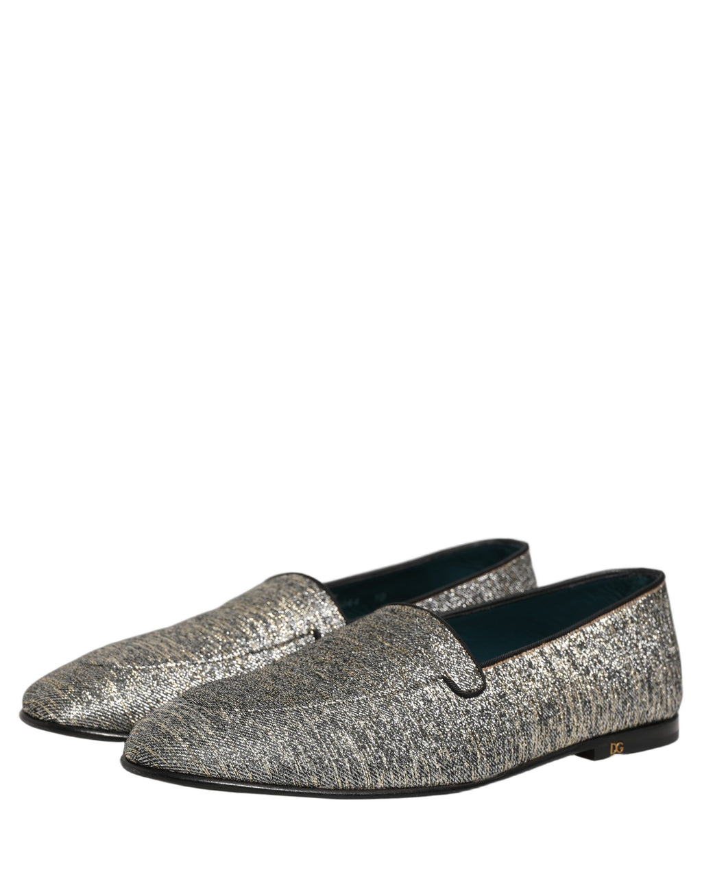 Mocassins de soirée Dolce & Gabbana gris en lurex à paillettes pour homme