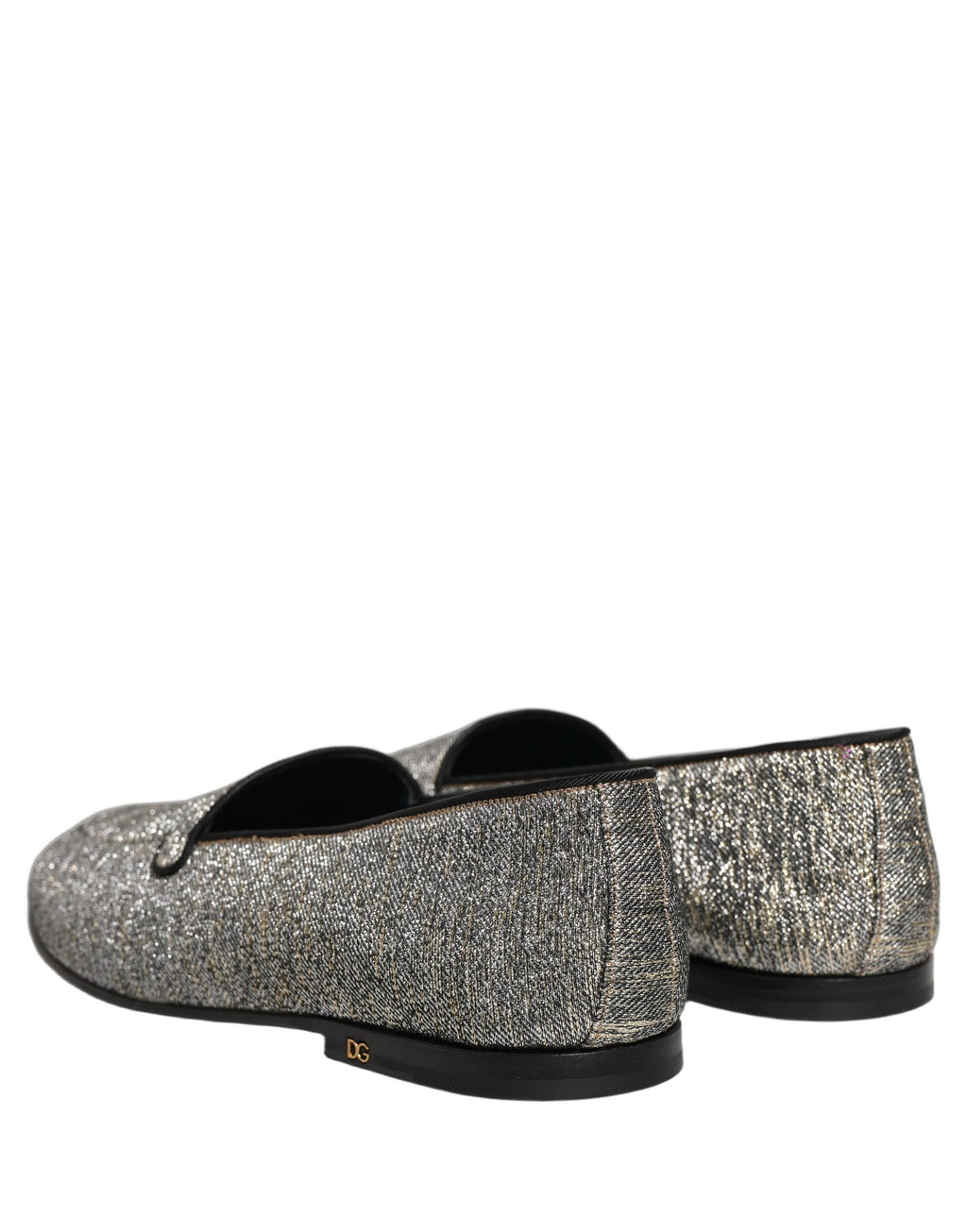 Mocassins de soirée Dolce & Gabbana gris en lurex à paillettes pour homme