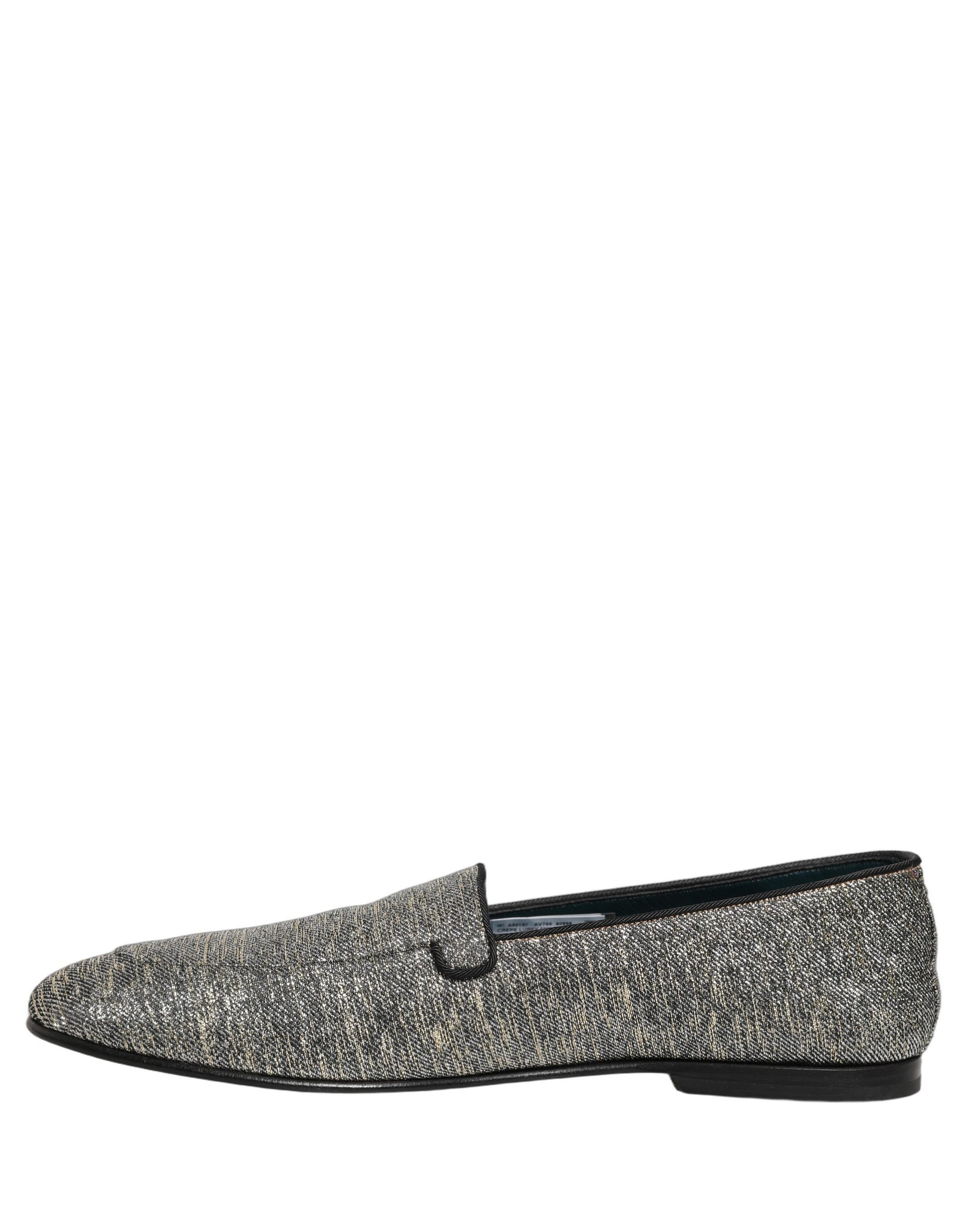 Mocassins de soirée Dolce & Gabbana gris en lurex à paillettes pour homme