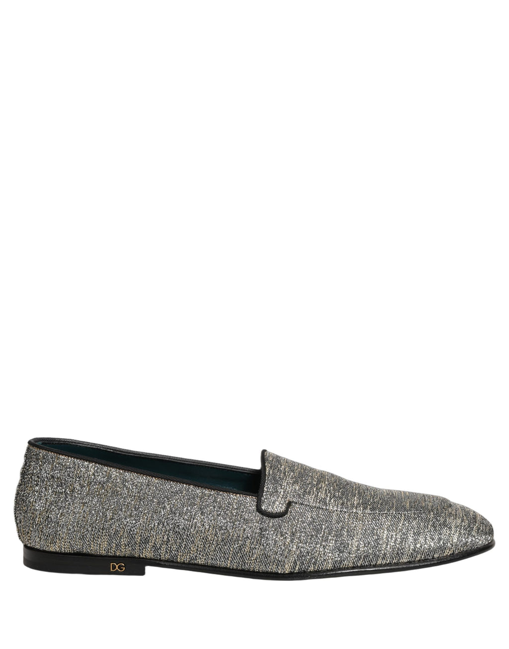 Mocassins de soirée Dolce & Gabbana gris en lurex à paillettes pour homme