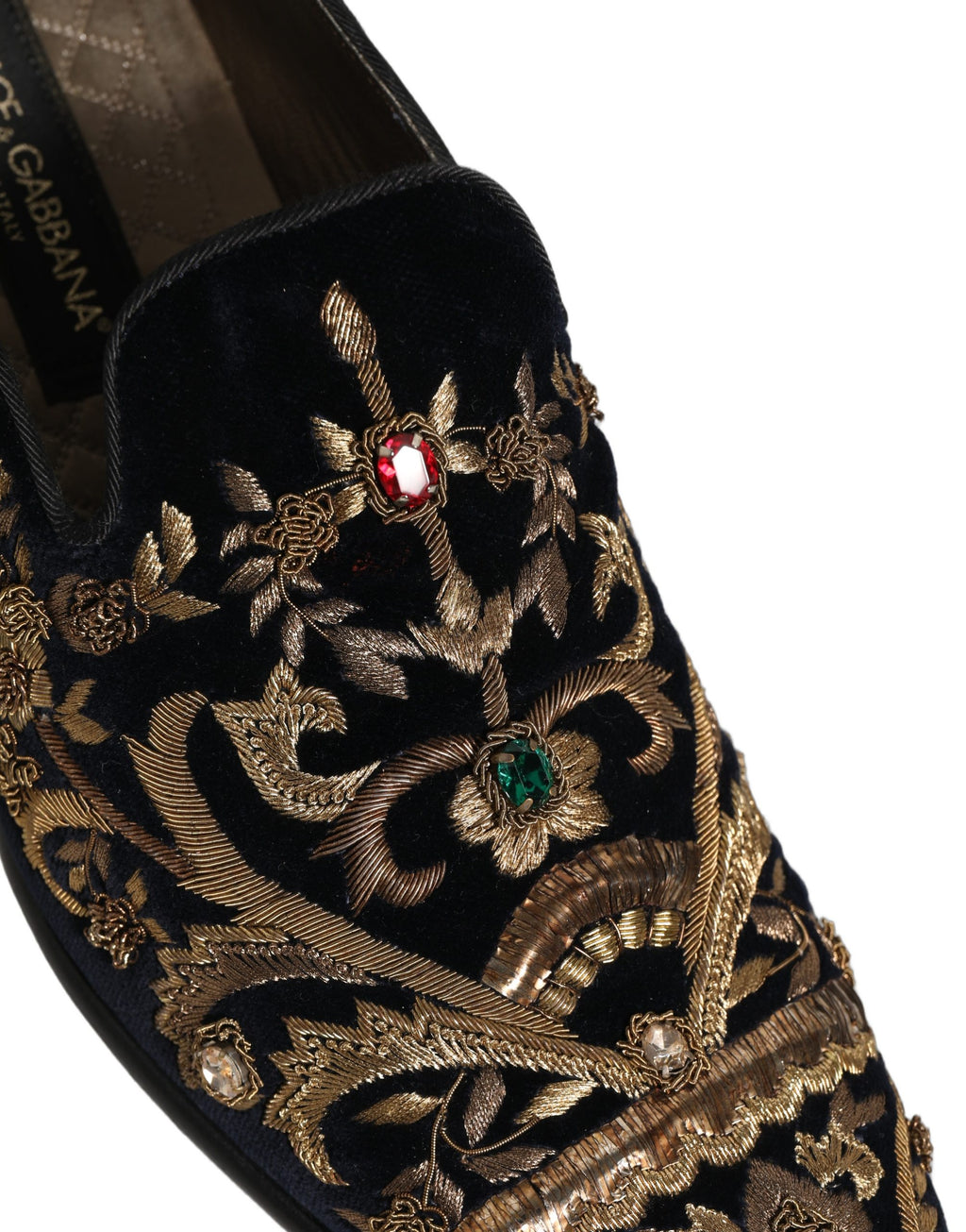 Dolce & Gabbana Black Slip On Loafers for Men detail view