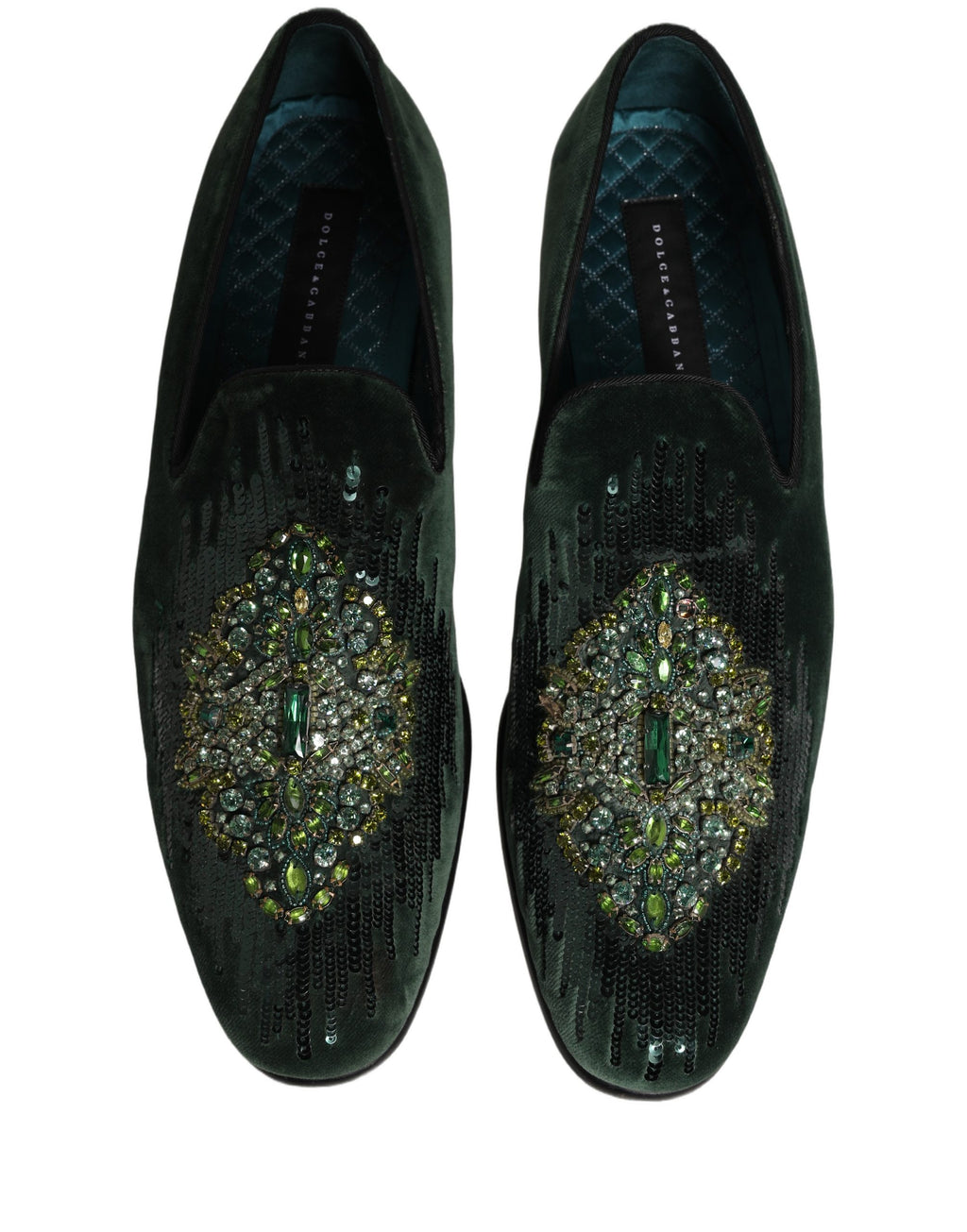 Dolce & Gabbana Green Slip On Loafers for Men side view