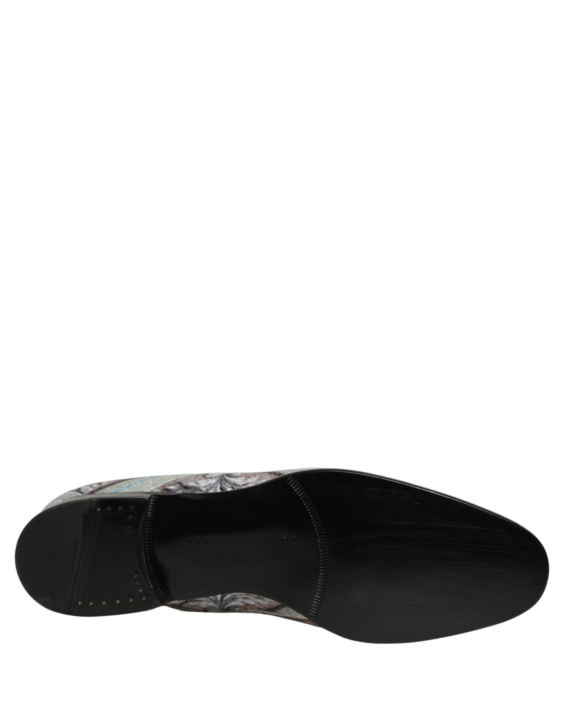 Chaussures Mocassins Dolce & Gabbana en Velours Multicolore avec Robe Baroque