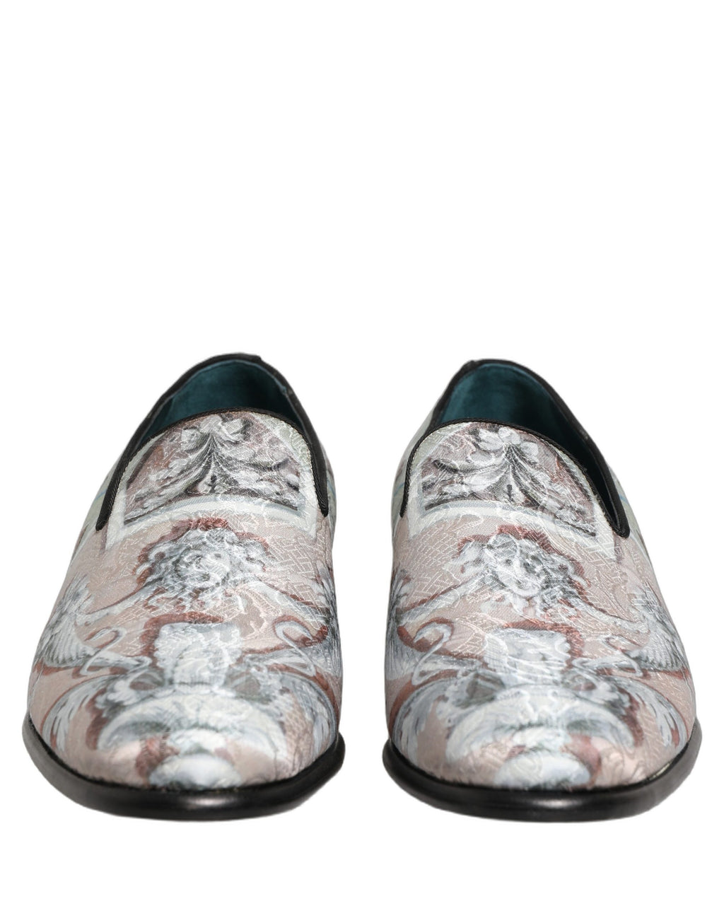 Chaussures Mocassins Dolce & Gabbana en Velours Multicolore avec Robe Baroque